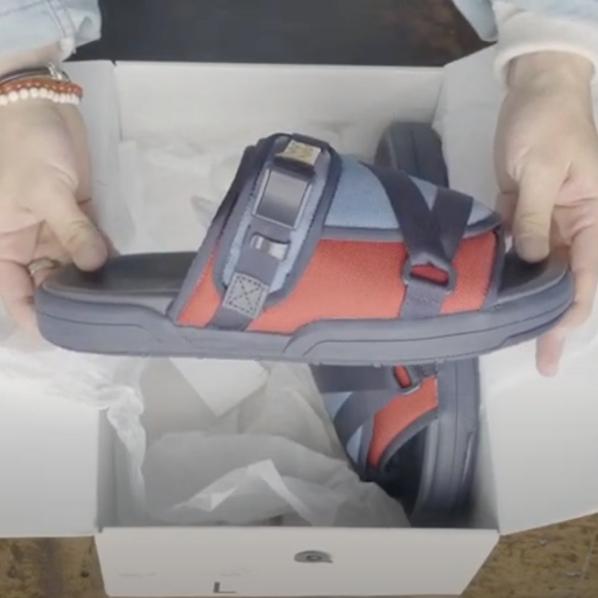 Unboxing the Visvim Christo Sandal in Two-Tone Blue/Red | Canoe Club