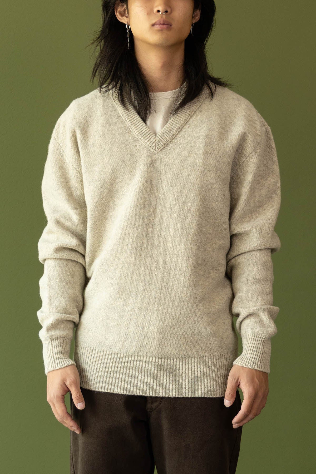 Lemaire - V-Neck Sweater - Chalk - Canoe Club