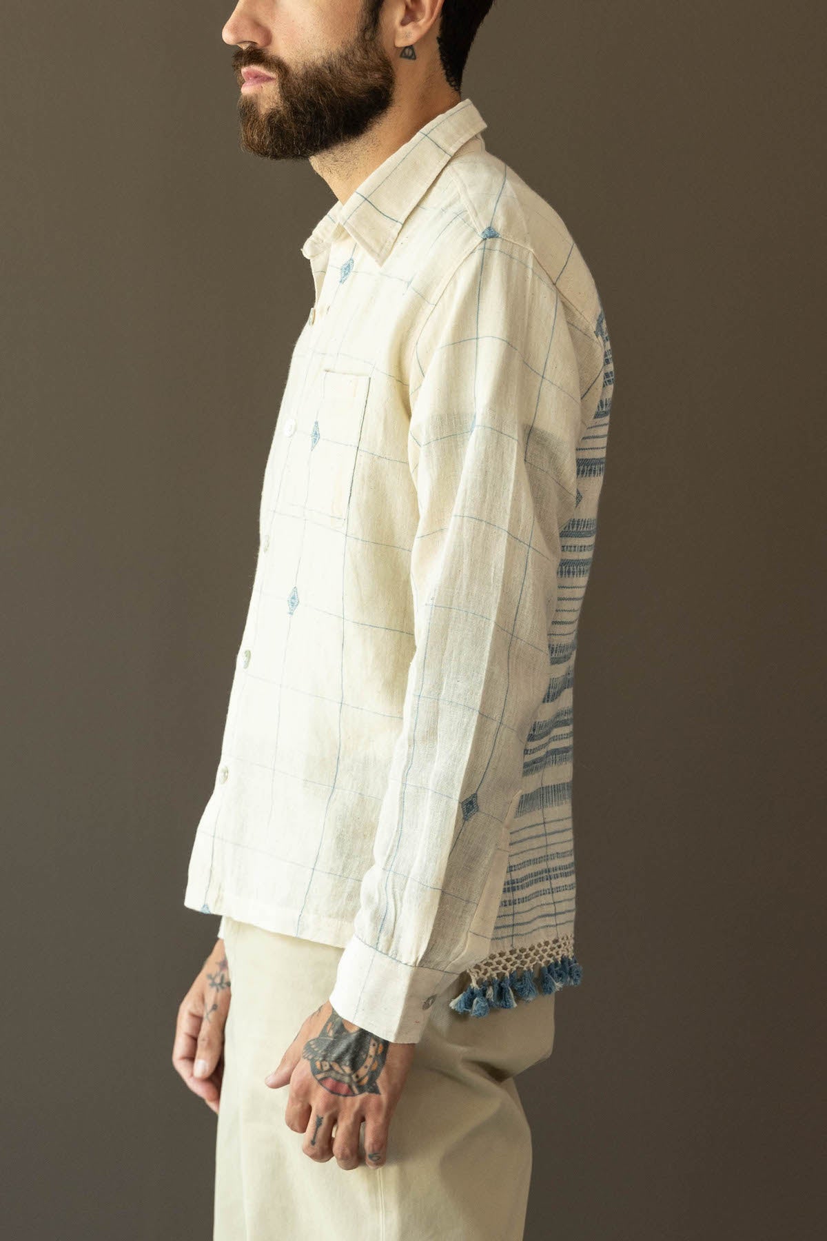 Karu Research - Longsleeve Shirt - Bhujodi Weaving - Canoe Club