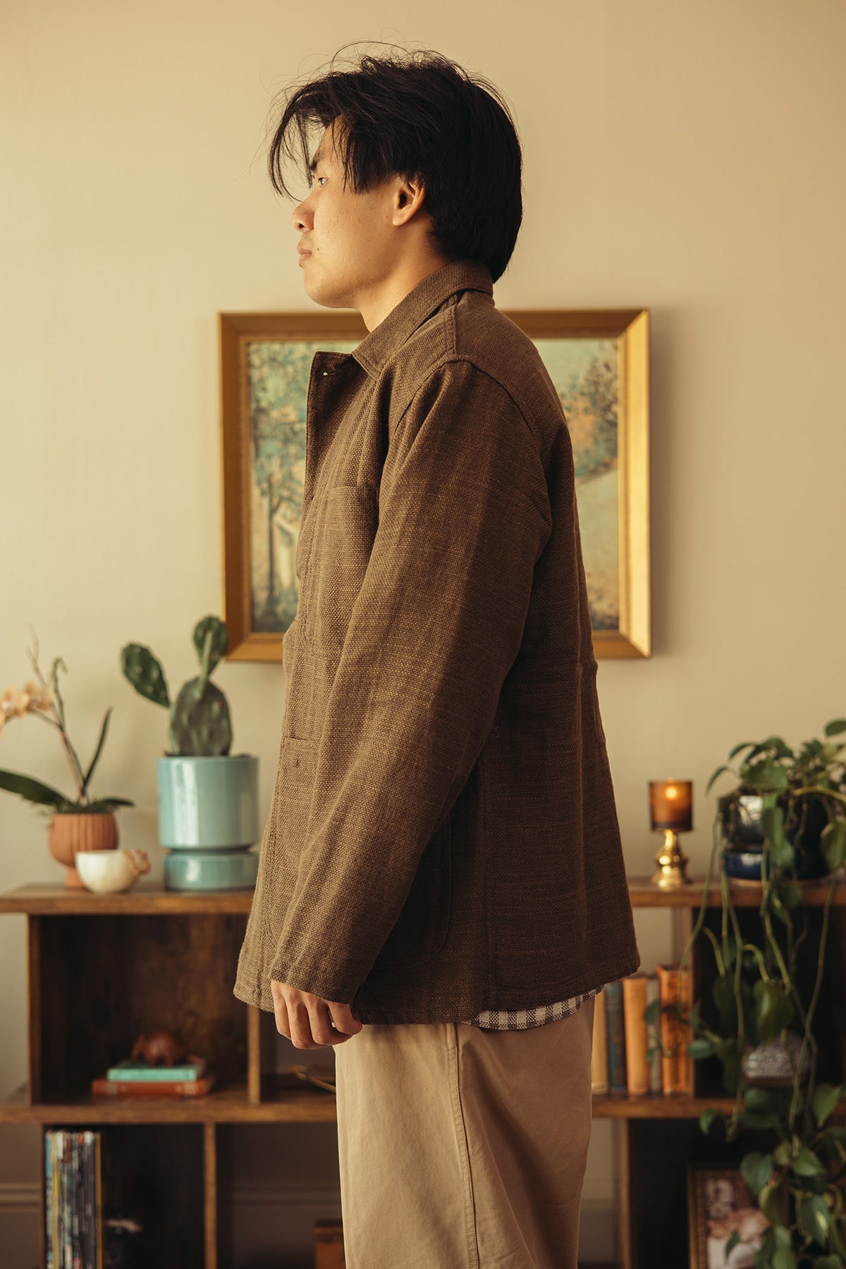 Beams Plus - MIL Chore Jacket Cotton Linen - Brown - Canoe Club