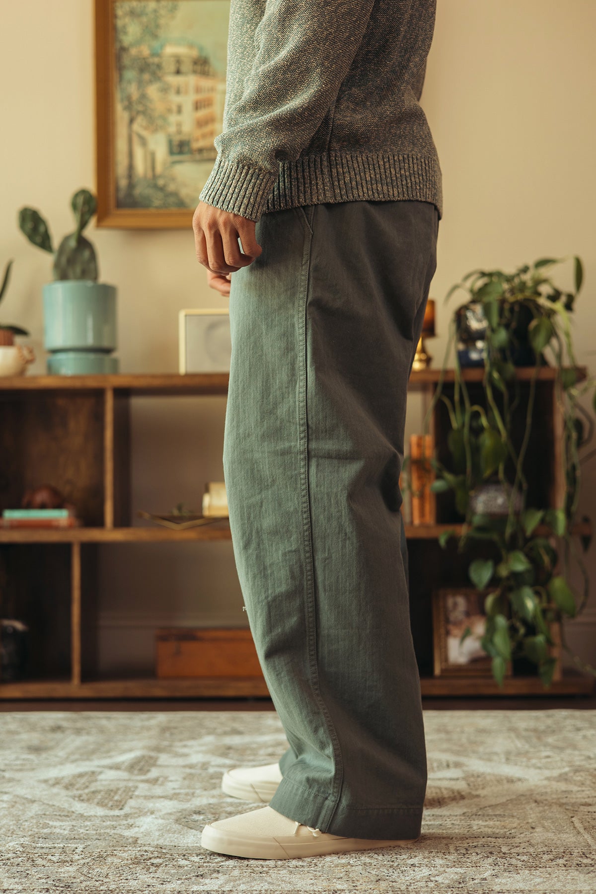 Beams Plus - MIL Trousers Herringbone - Sage - Canoe Club