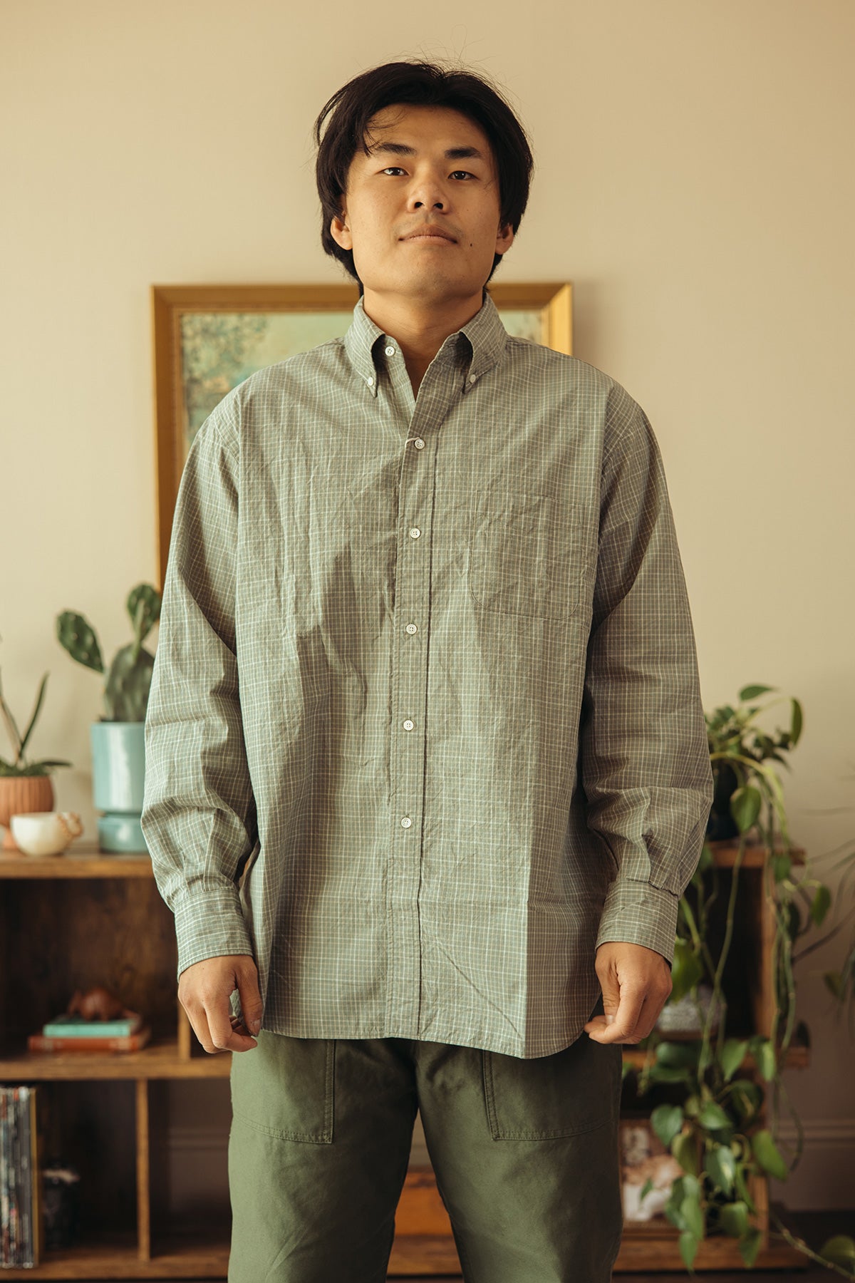 Beams Plus - B.D. Classic-Fit Typewriter Plaid - Green - Canoe Club