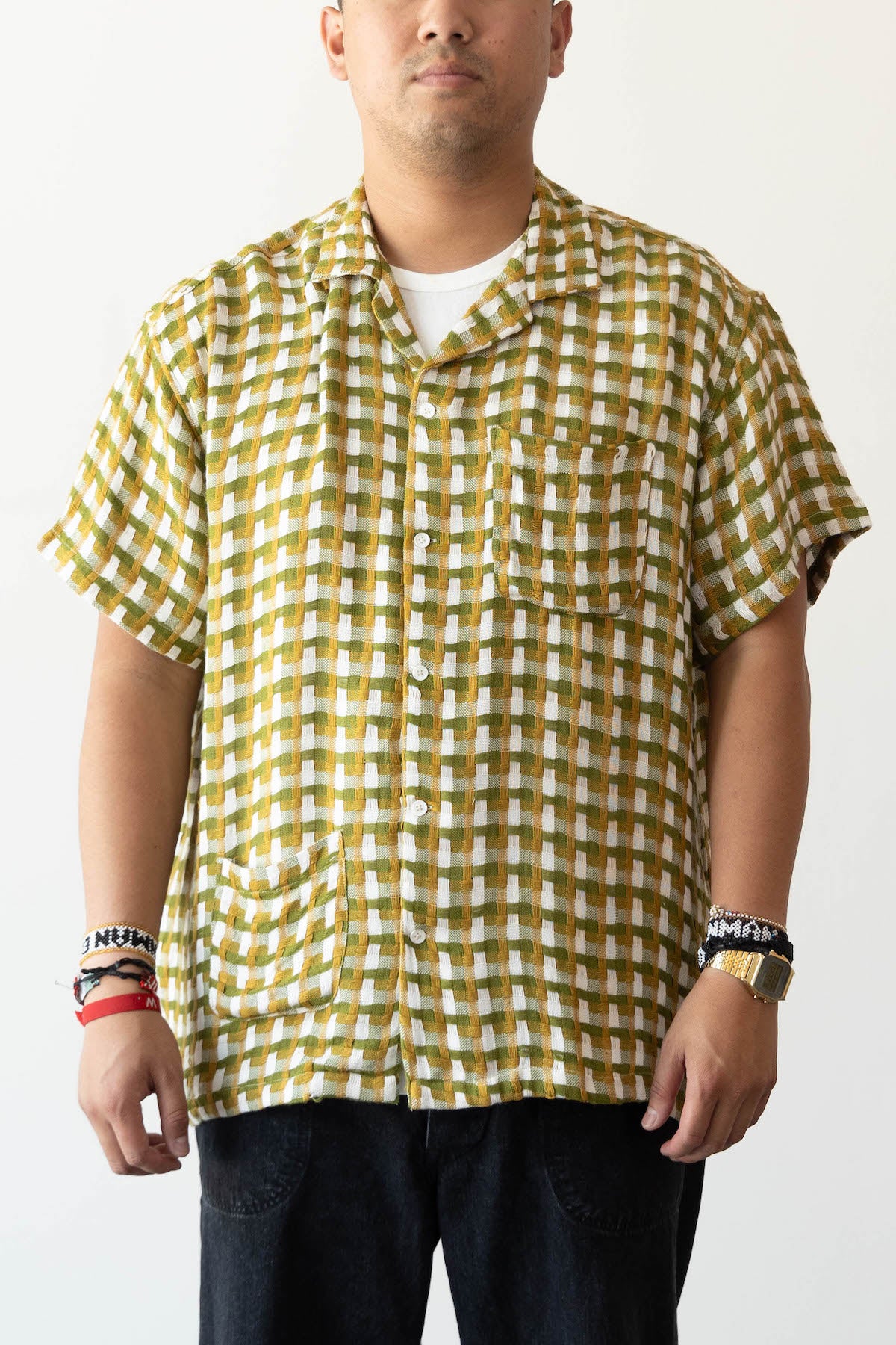Harago - Loose Weave Textured Shirt - Multi - Canoe Club