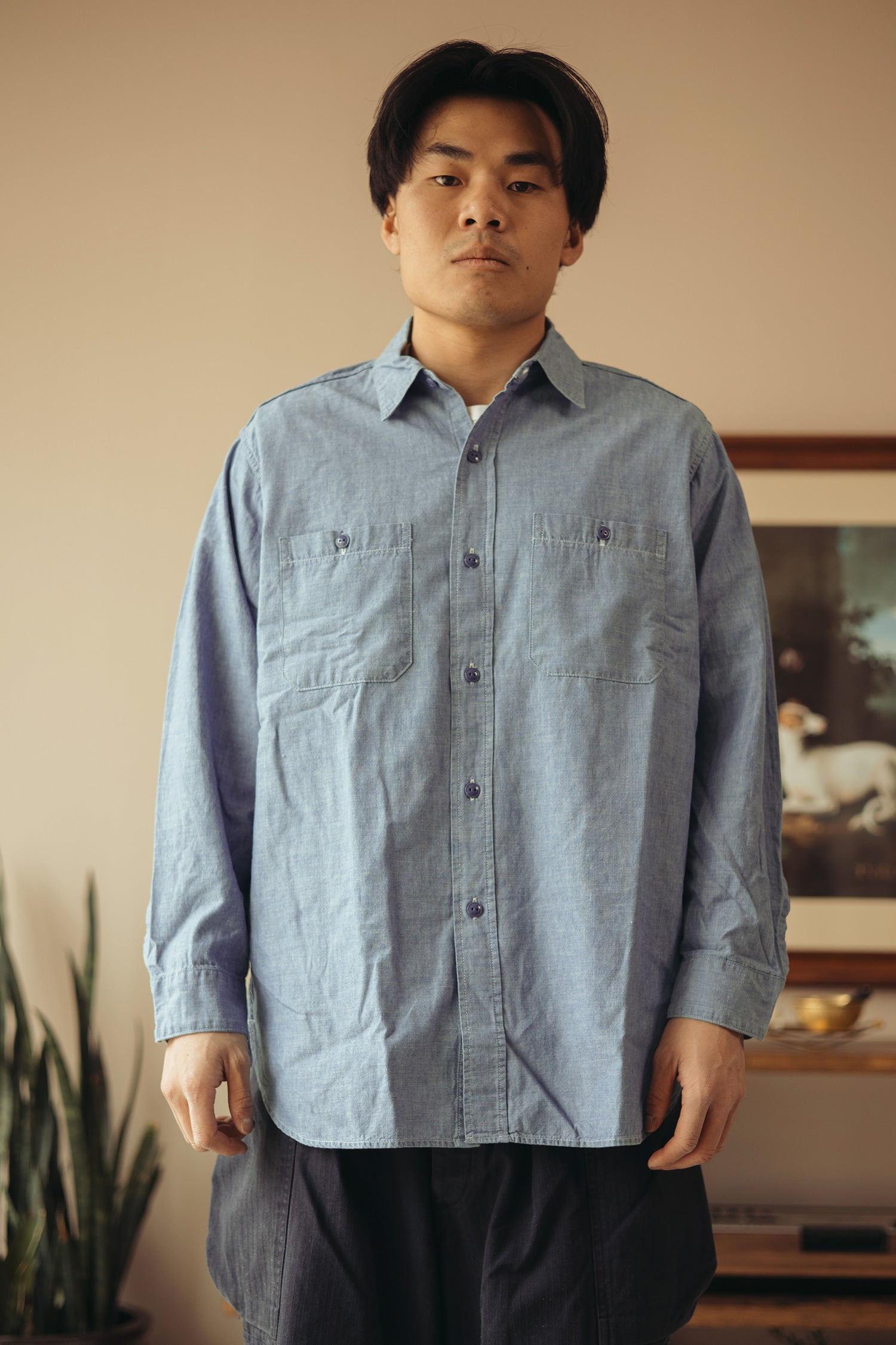 Herill - U.S.N. Chambray Shirt - Indigo - Canoe Club