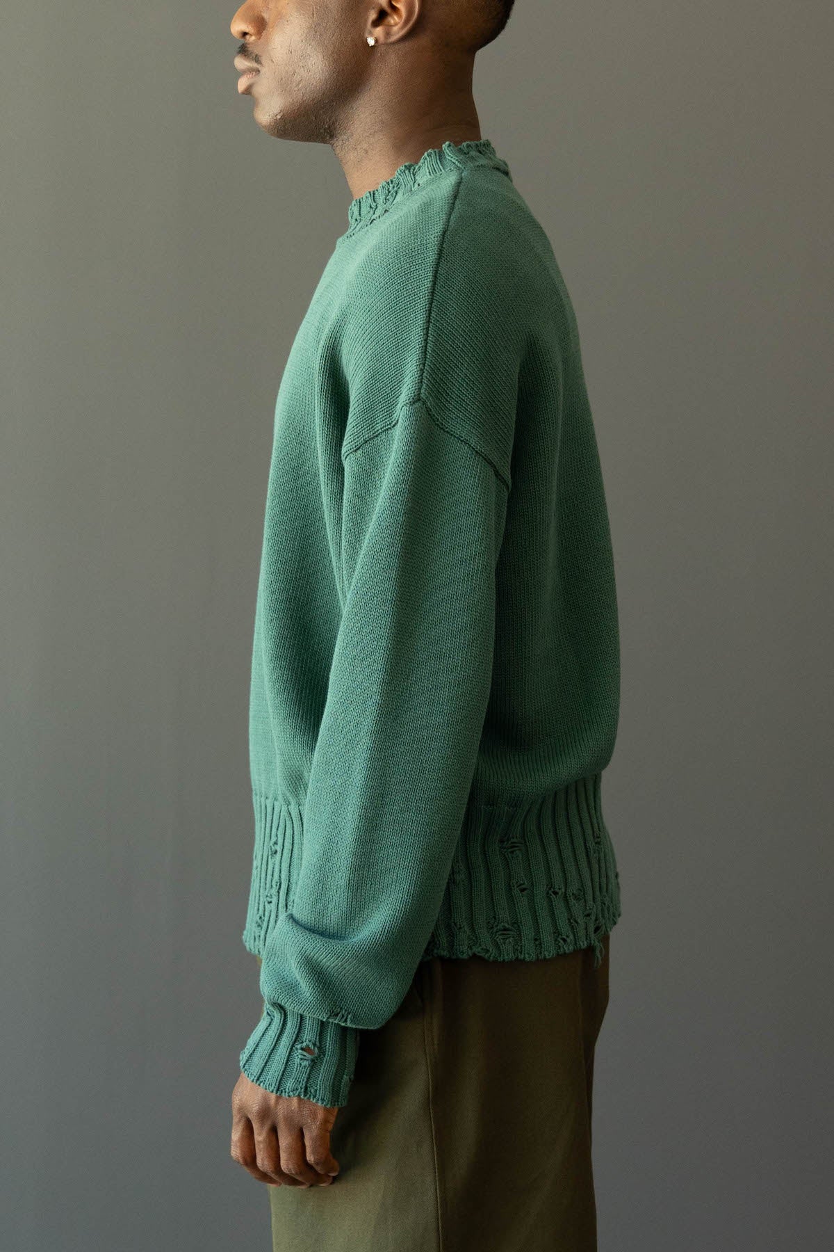 Marni - Dishevelled Cotton Sweater - Green - Canoe Club