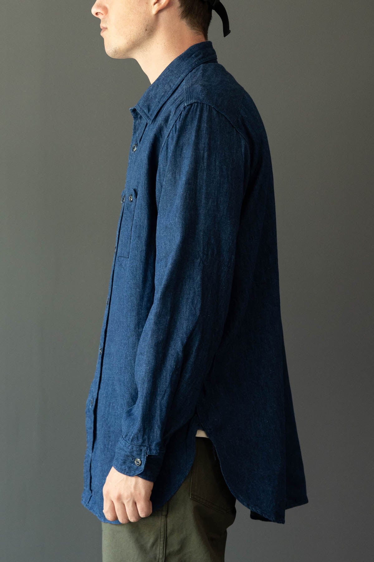 Engineered Garments - Work Shirt - Navy Hemp Cotton Denim - Canoe Club