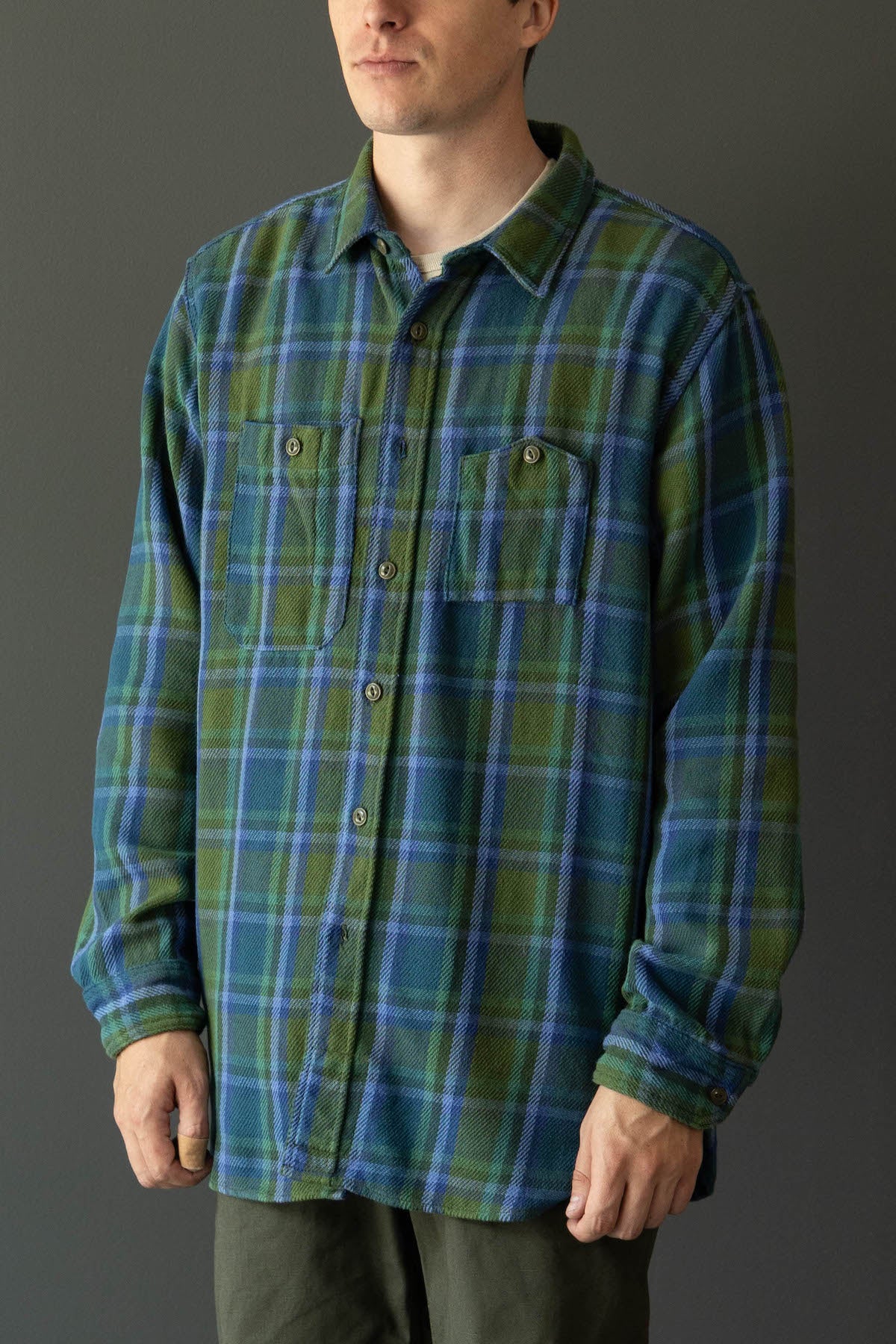 Engineered Garments - Work Shirt - Green Cotton Heavy Twill Plaid - Canoe Club
