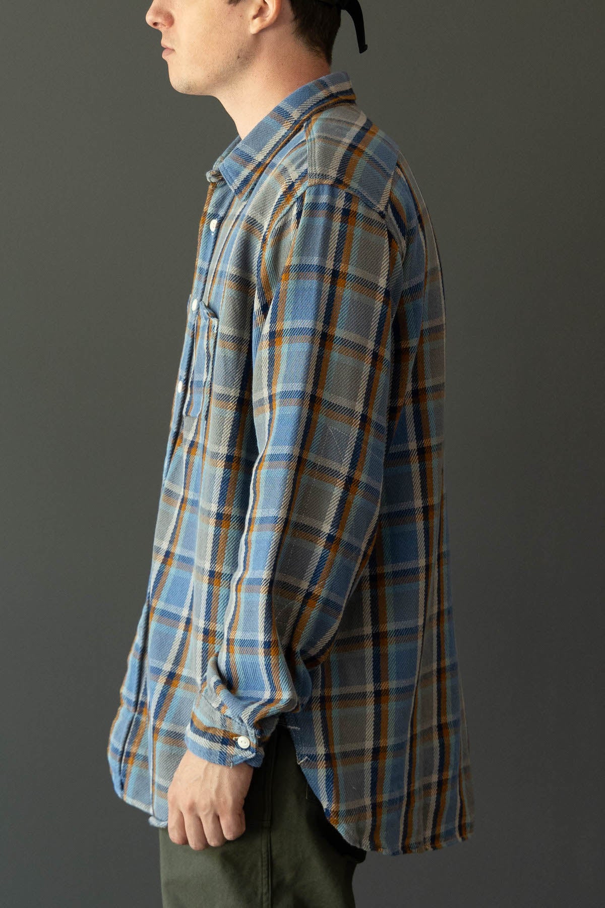 Engineered Garments - Work Shirt - Blue Cotton Heavy Twill Plaid - Canoe Club