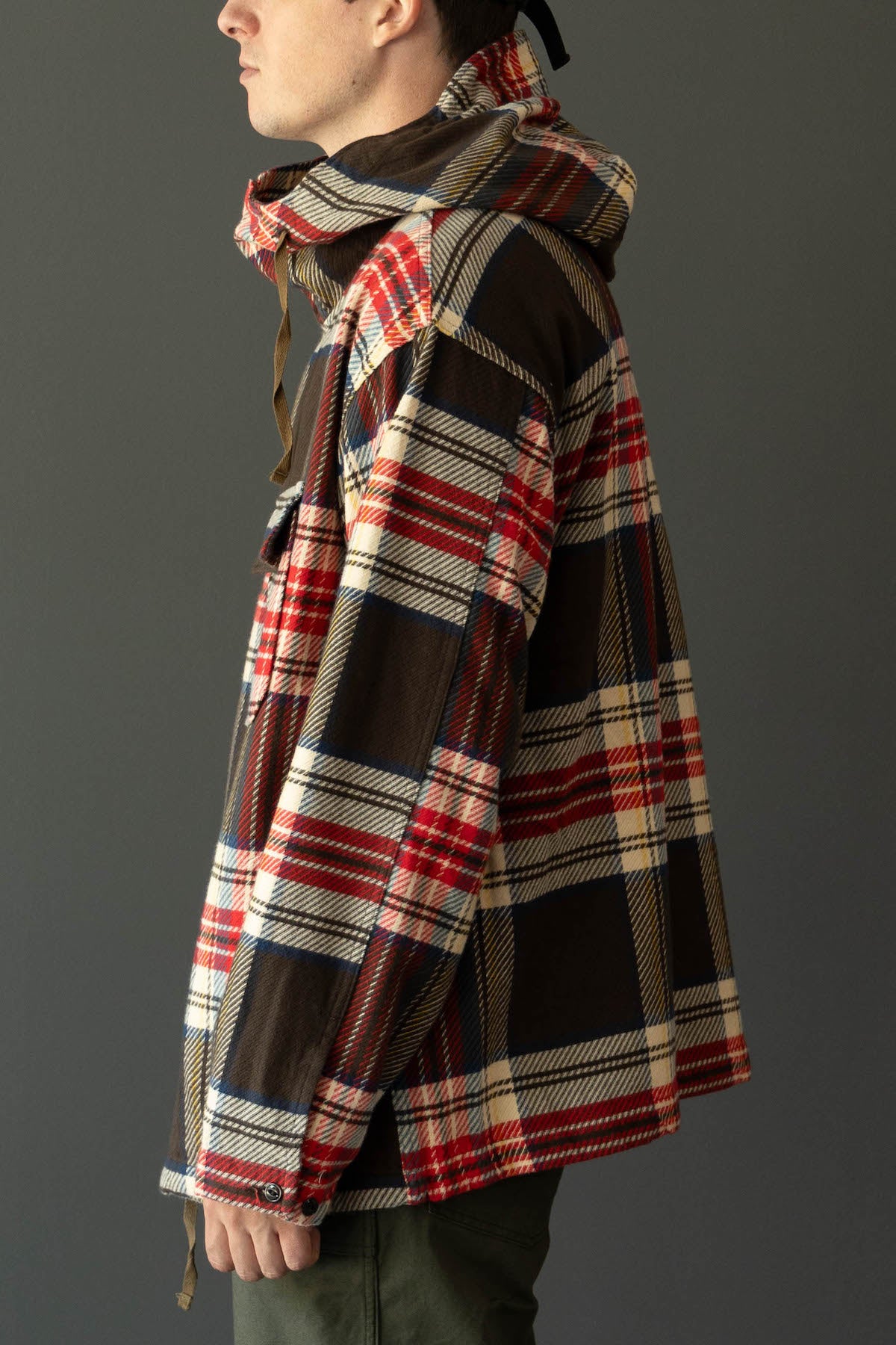 Engineered Garments - Cagoule Shirt - Brown Cotton Heavy Twill Plaid - Canoe Club