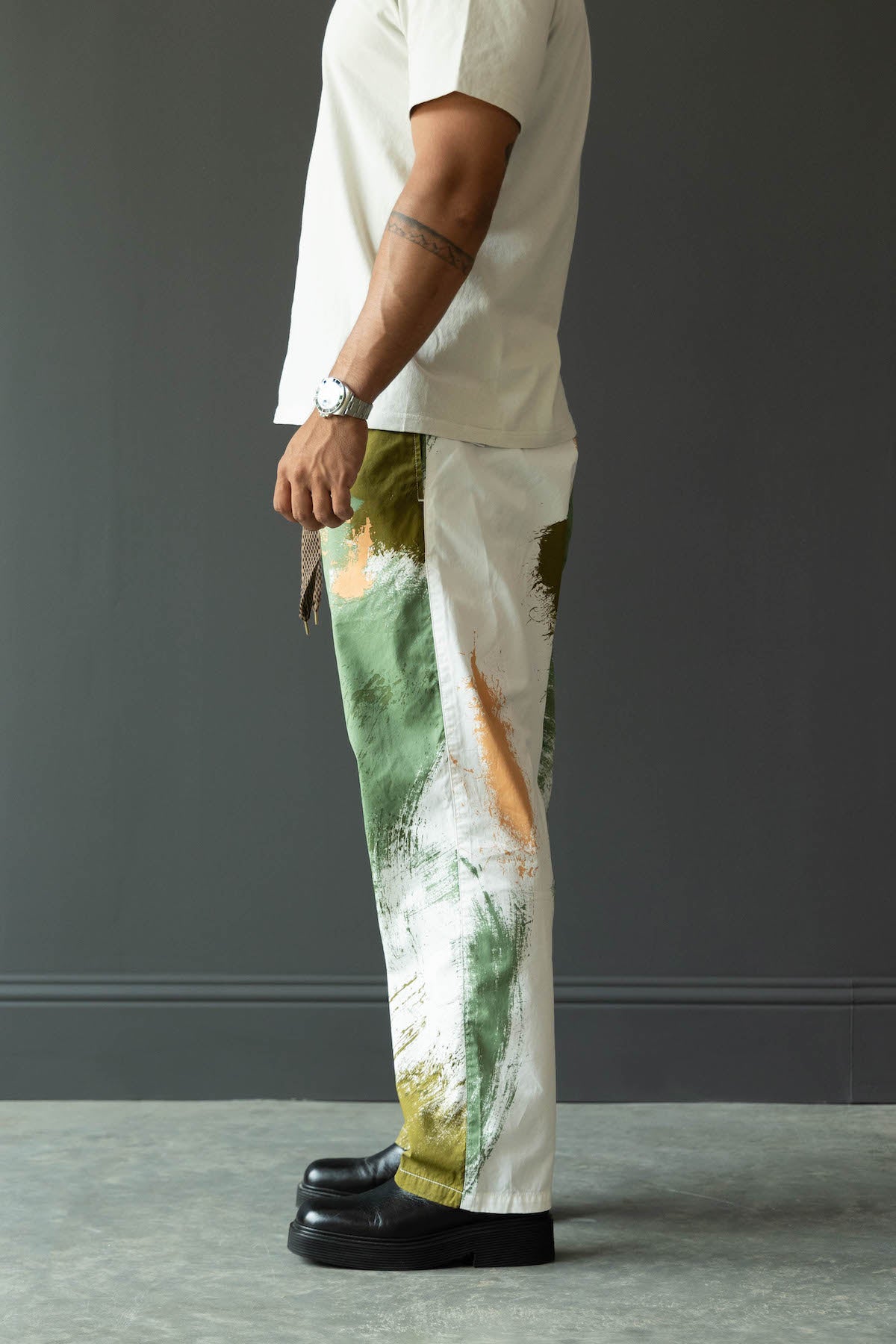 Kapital - Combed Burberry BRUSH-CAMO EASY Pants - White - Canoe Club