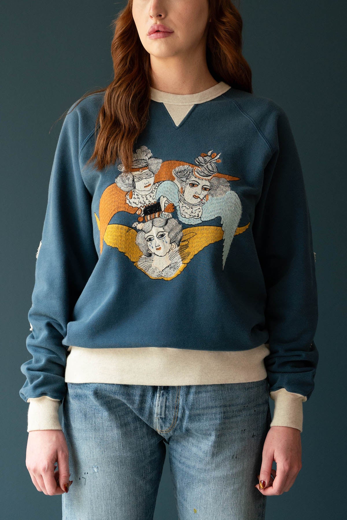 Samuel Zelig - Angel Crewneck - Navy/Oatmeal - Canoe Club