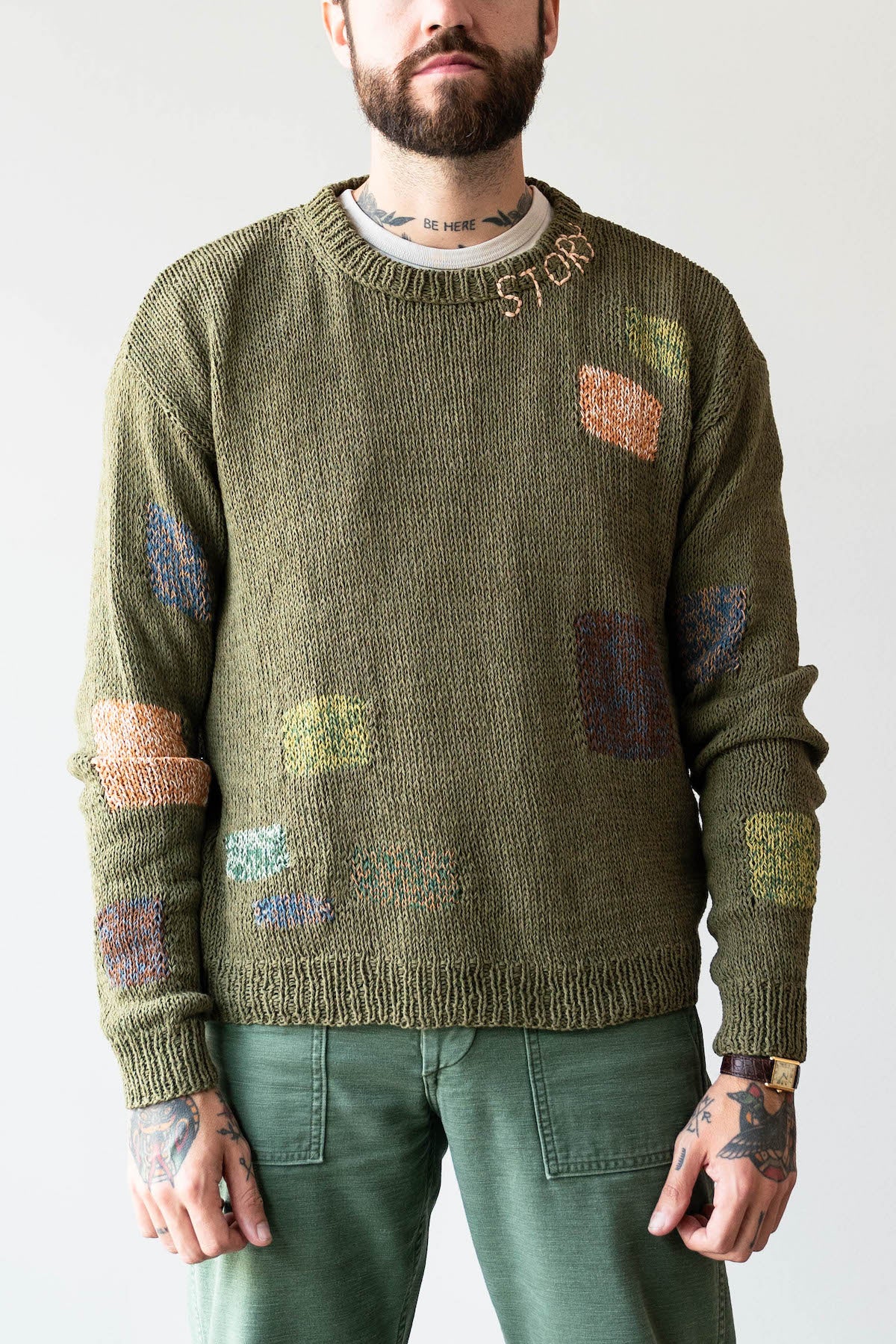 Story Mfg. - Spinning Jumper - Olive Darn Knit - Canoe Club