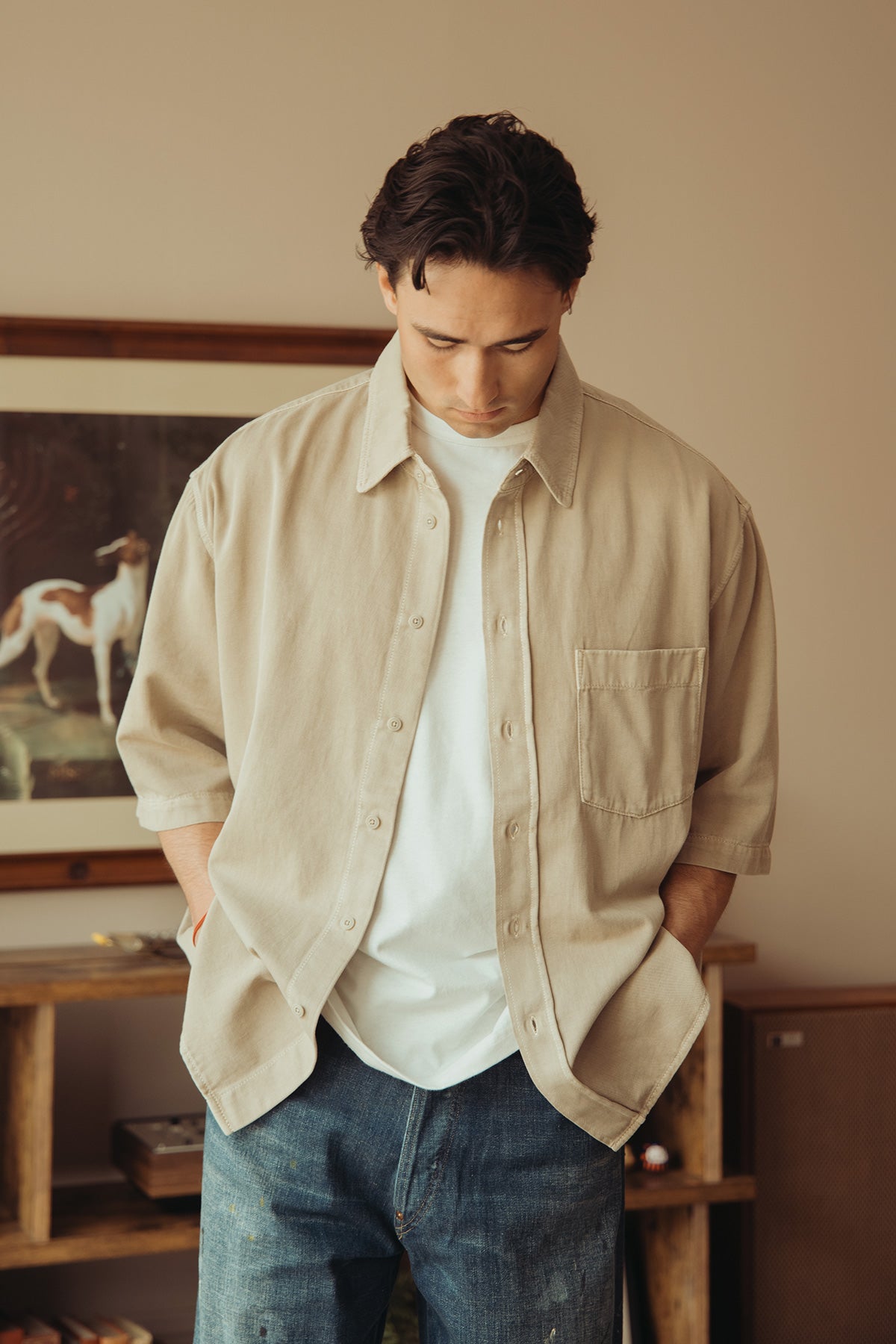 Lemaire - SS Denim Shirt - Natural Beige - Canoe Club