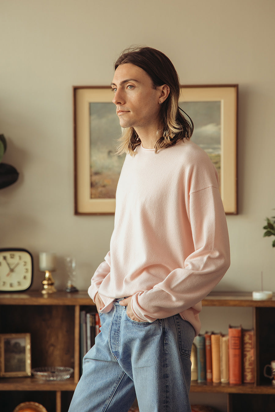 Guest In Residence - Oversized Crew - Powder Pink - Canoe Club