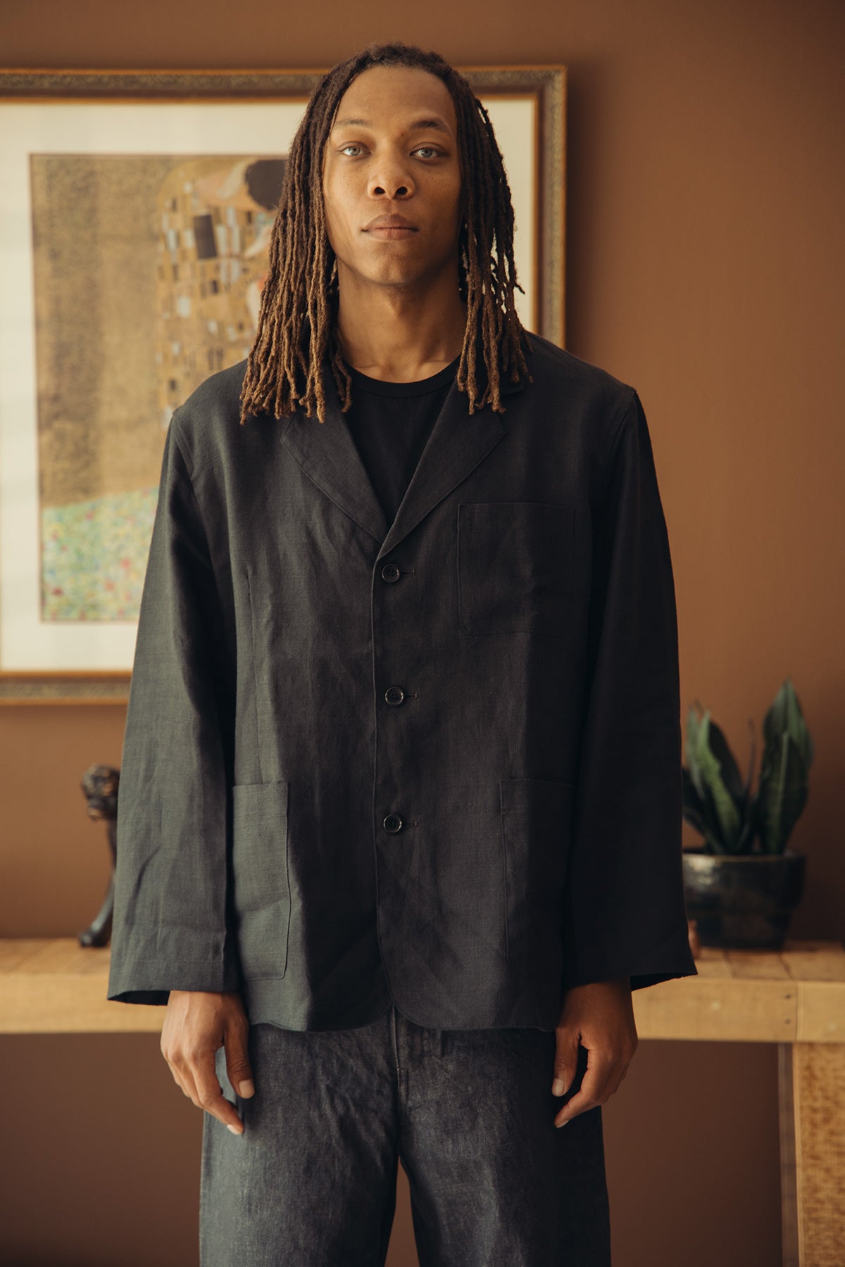James Coward - Carry On Jacket - Black Welterweight Belgian Linen - Canoe Club