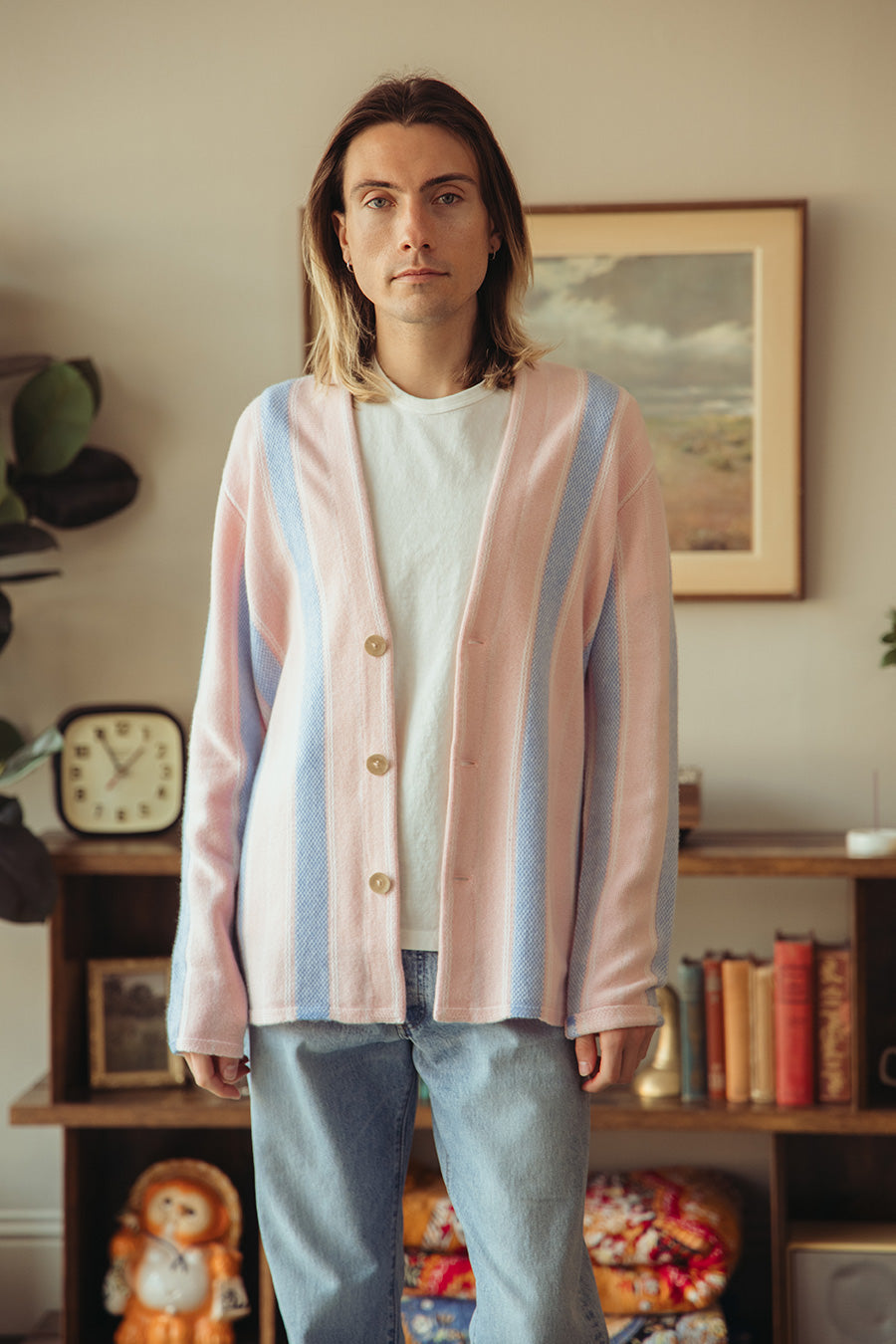 Guest In Residence - Baja Everywear Cardigan - Powder Pink Combo - Canoe Club