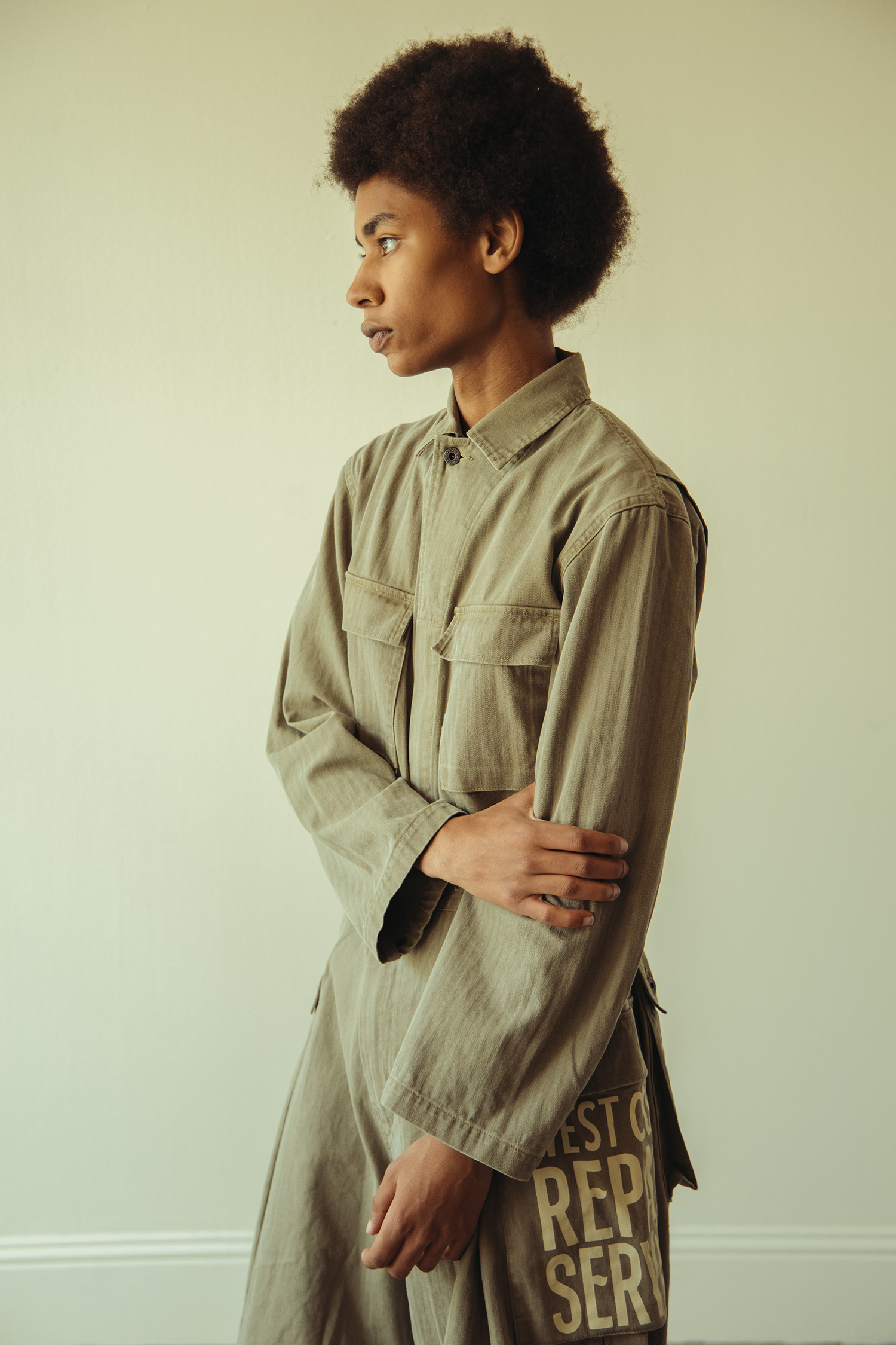 Kapital - Herringbone MONKEY Jumpsuit (FACTORY-REPAIR &Embroidery) - Khaki - Canoe Club