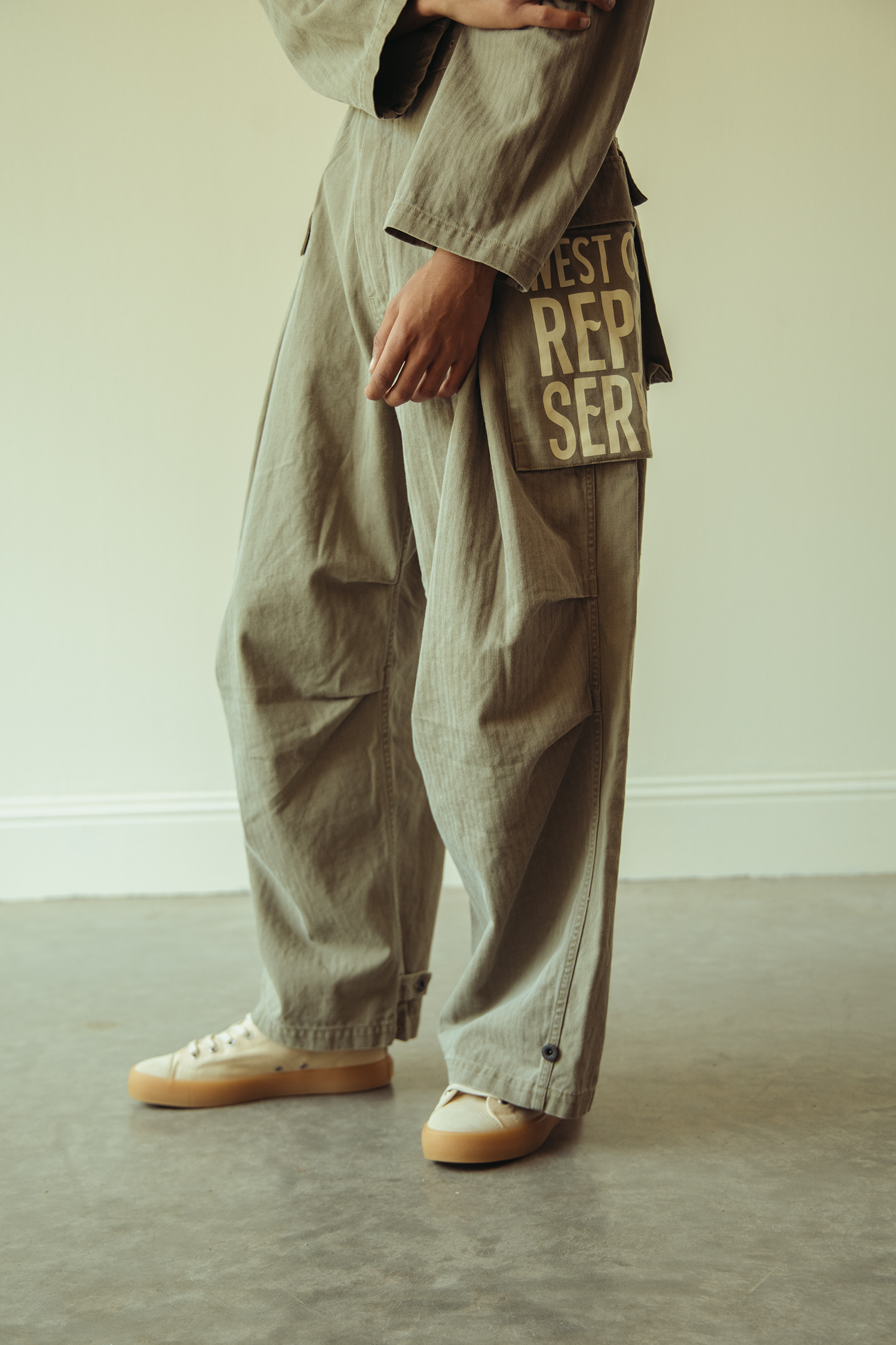 Kapital - Herringbone MONKEY Jumpsuit (FACTORY-REPAIR &Embroidery) - Khaki - Canoe Club