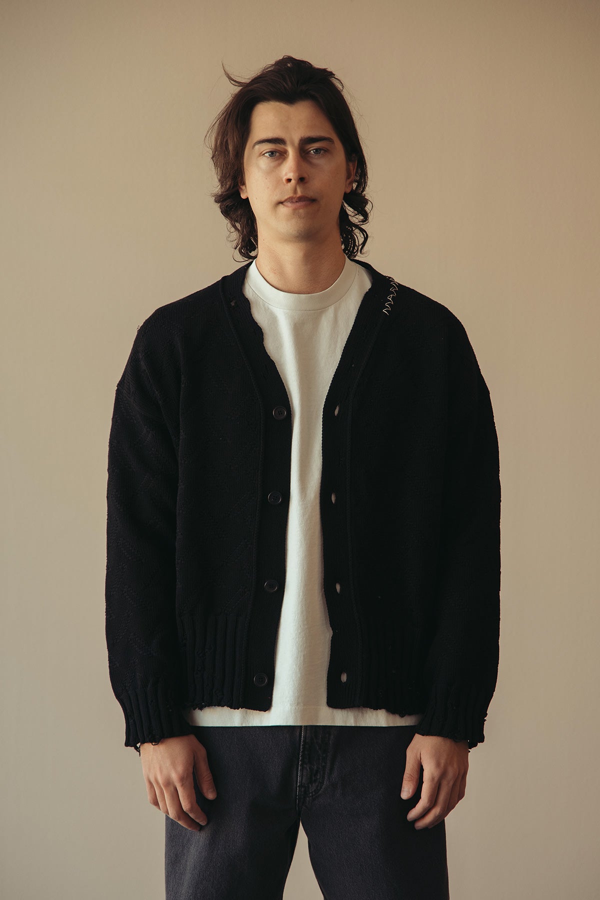 Marni - Jacquard Dishevelled Cotton 5G Cardigan - Black - Canoe Club