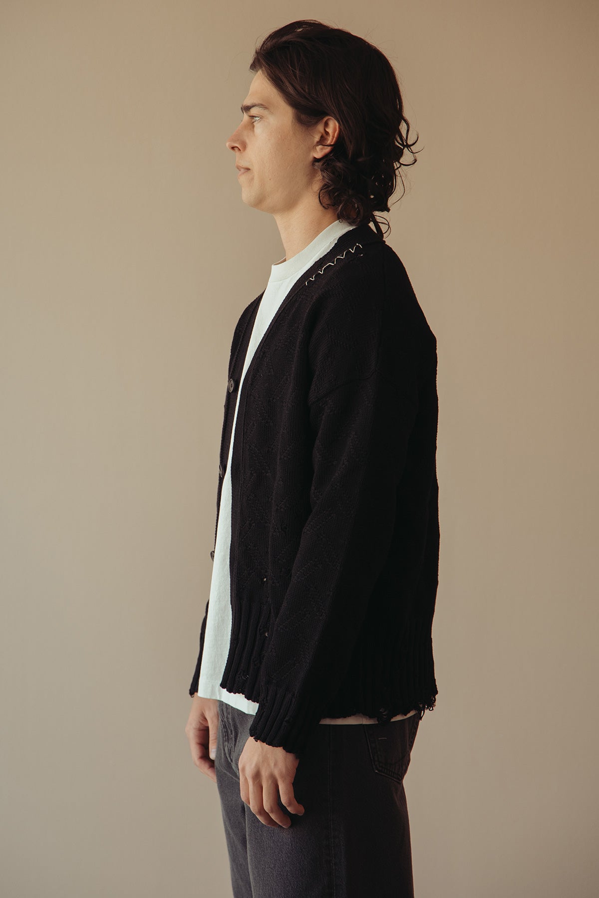 Marni - Jacquard Dishevelled Cotton 5G Cardigan - Black - Canoe Club