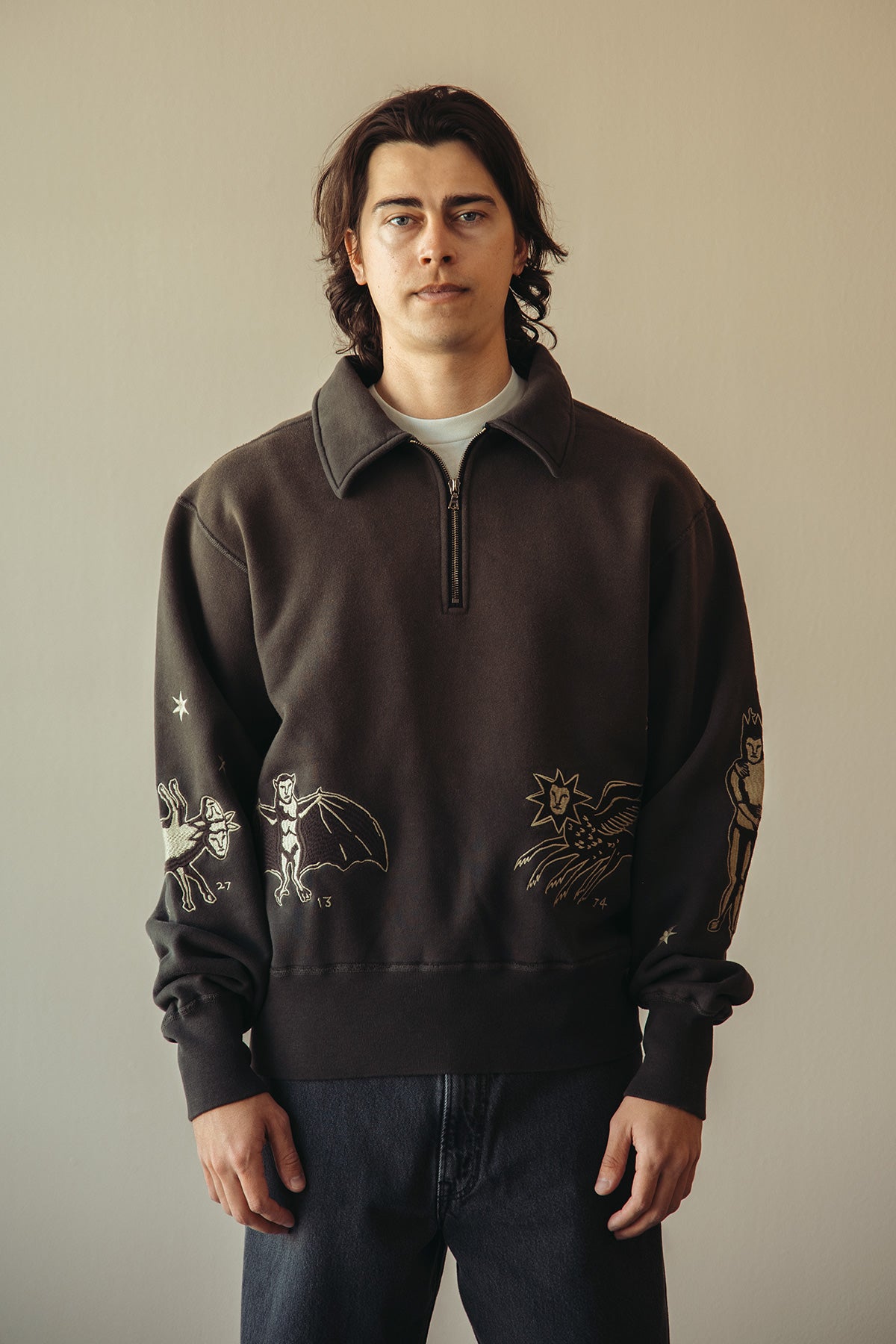 Samuel Zelig - Creature 1/4 Zip - Black - Canoe Club