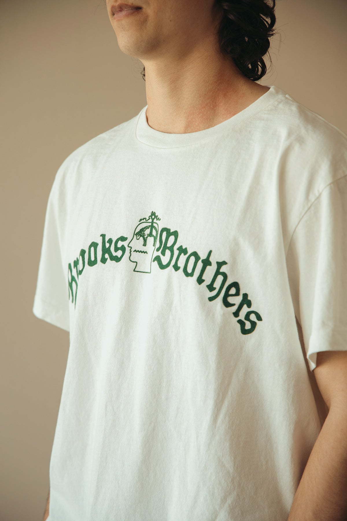 Brain Dead - Brain Dead x Brooks Brothers California Logo Tubular Tee - White - Canoe Club