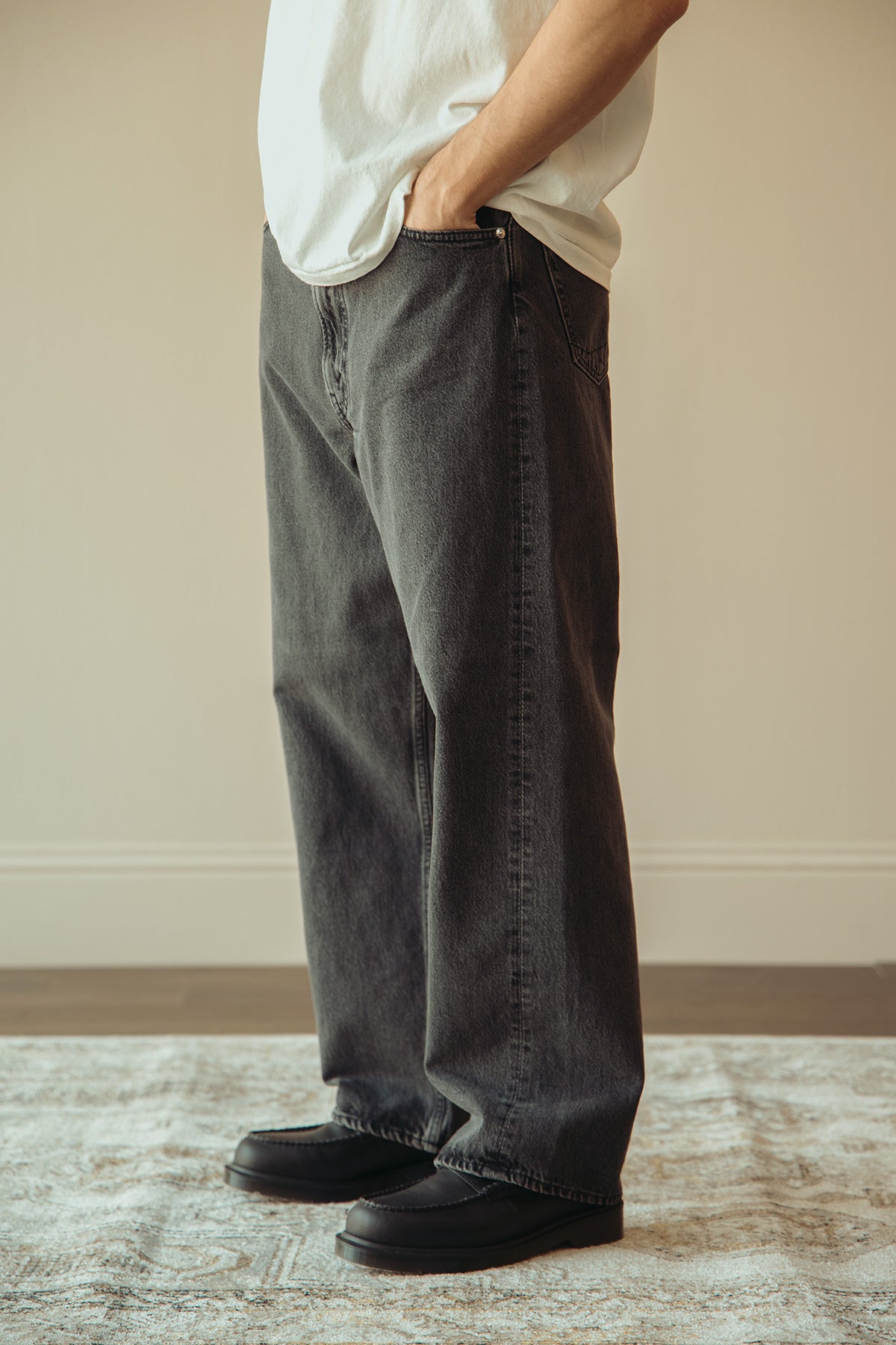 orSlow - Super Dad's Denim Pants - Black Denim Stone - Canoe Club