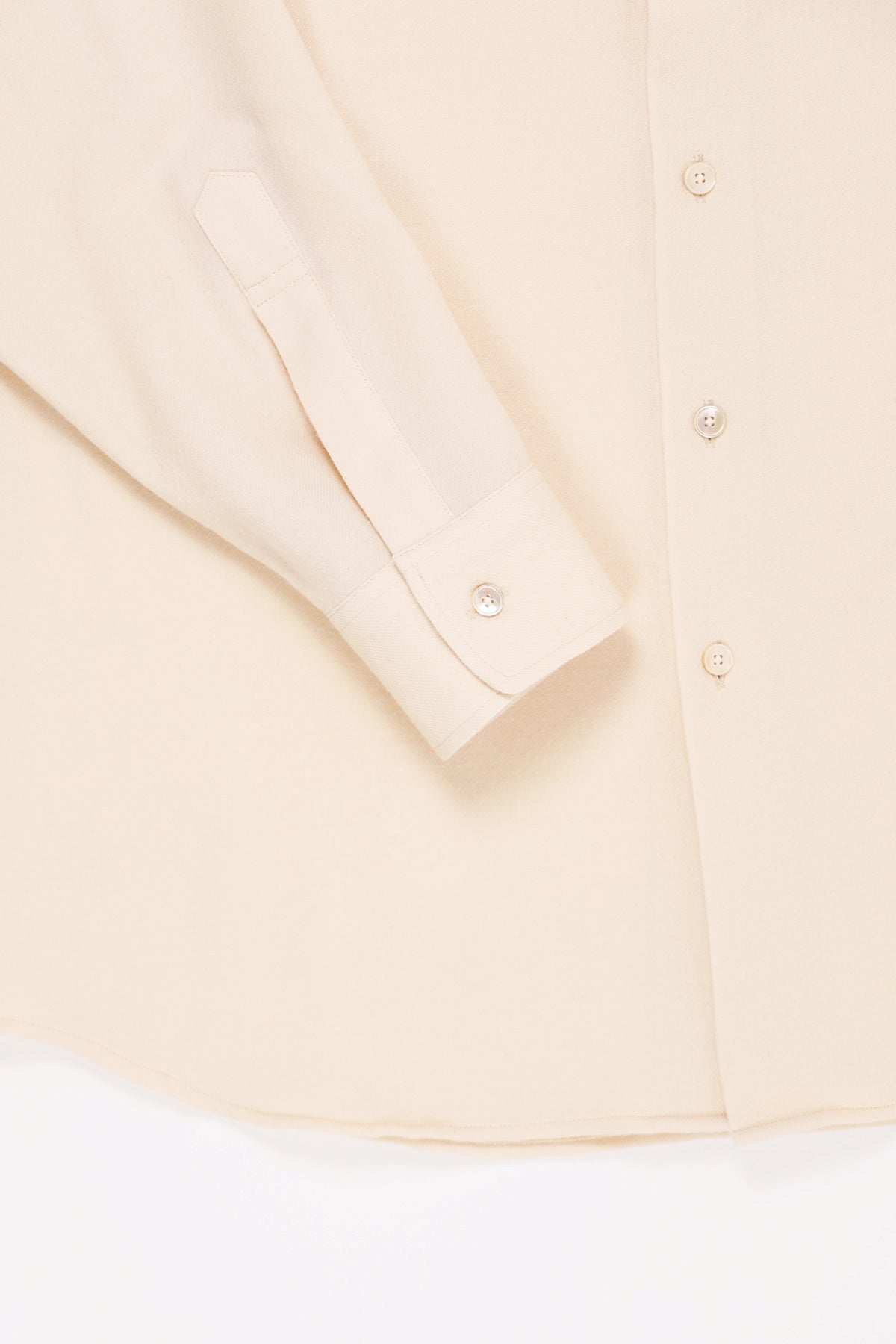 Auralee - Airy Wool Viyella Shirt - Ivory White - Canoe Club