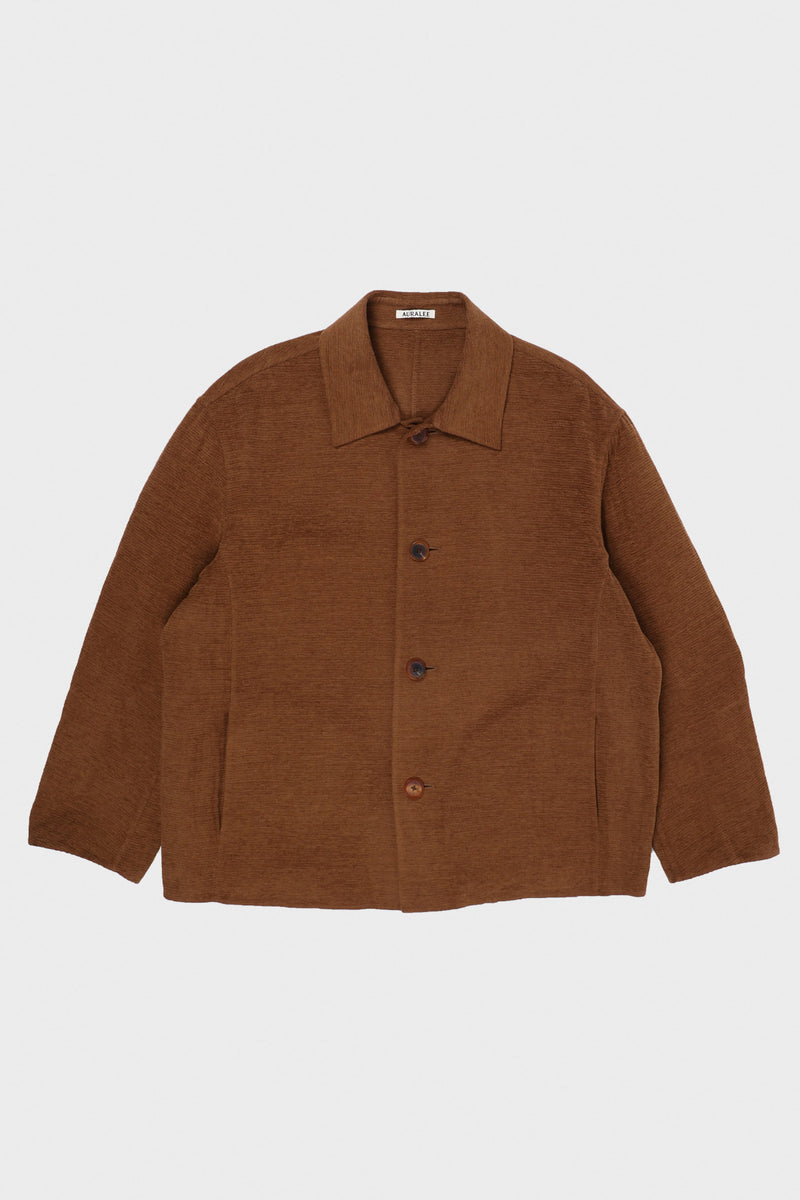 Auralee Cotton Mole Melton Hand Sewn Blouson | Brown | Canoe Club