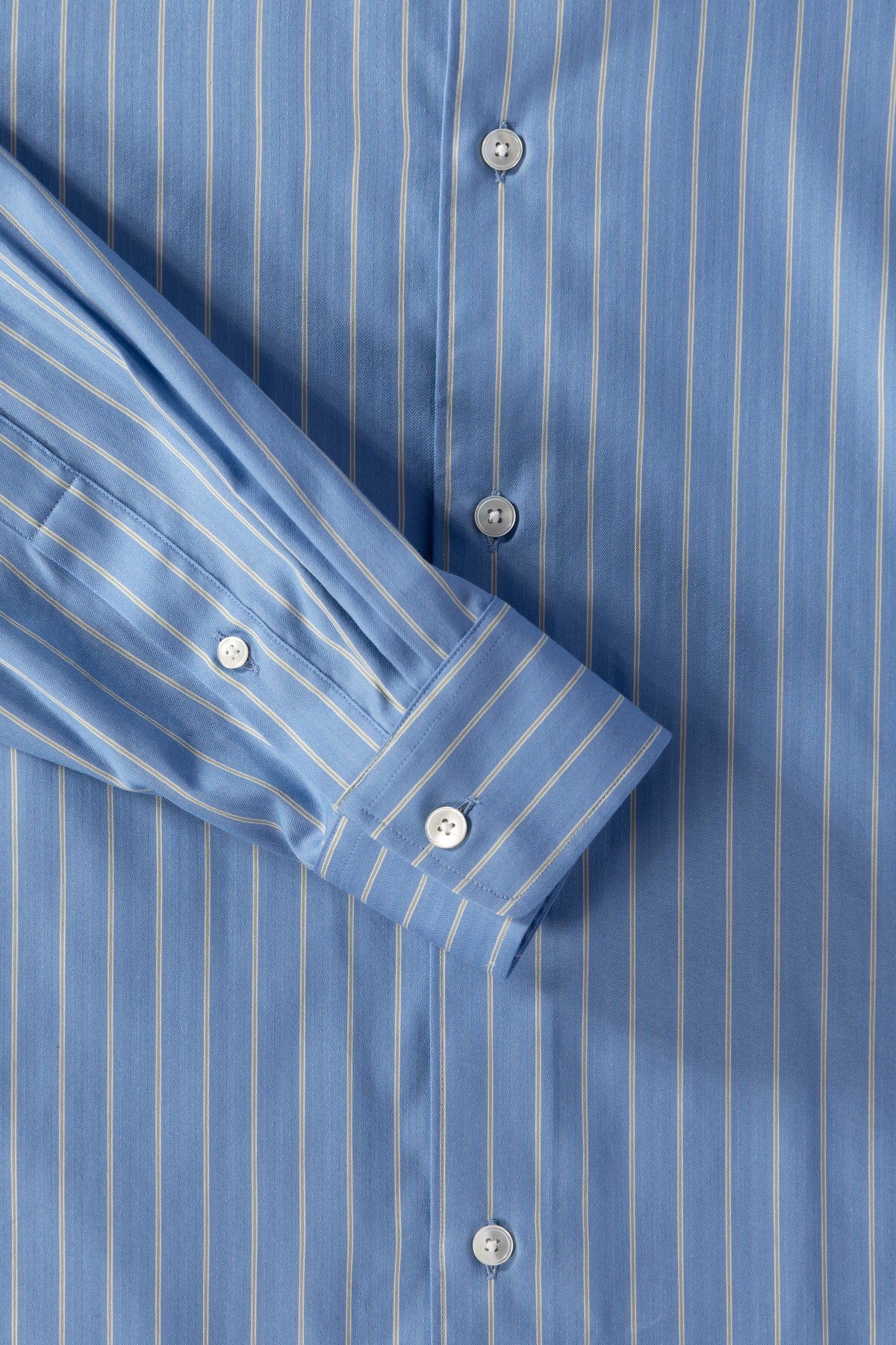 Auralee - Cotton Silk Stripe Shirt - Sax Blue Stripe - Canoe Club