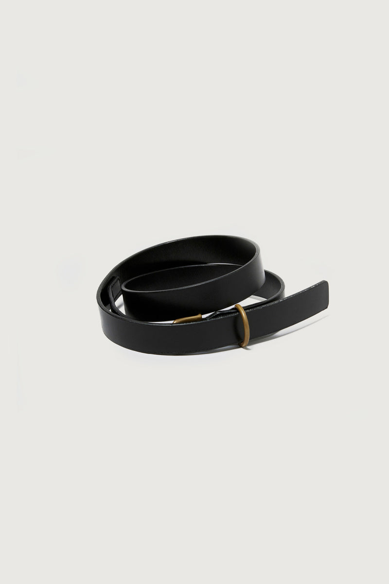 Auralee Cow Leather Belt | Black | Canoe Club