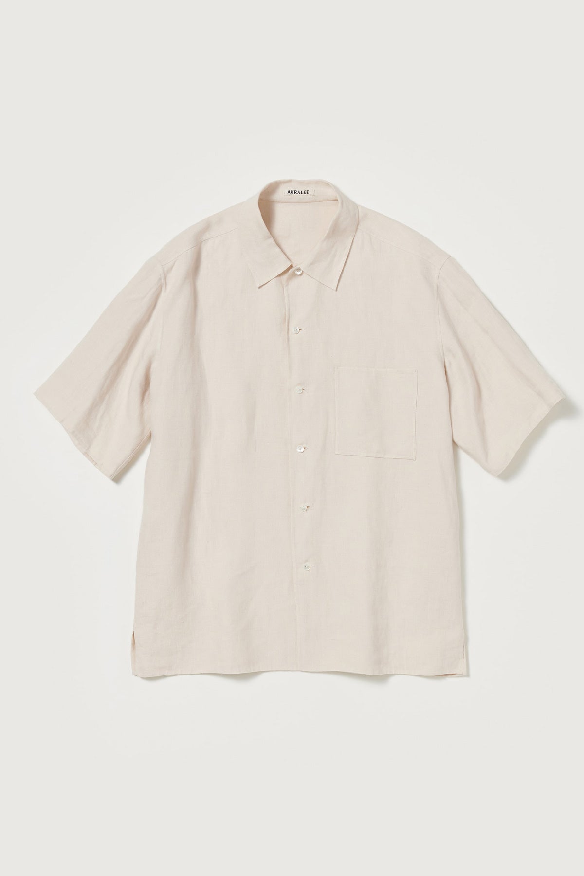 Auralee - Double Cloth Linen Hand Sewn Half Sleeved Shirt - Ivory - Canoe Club