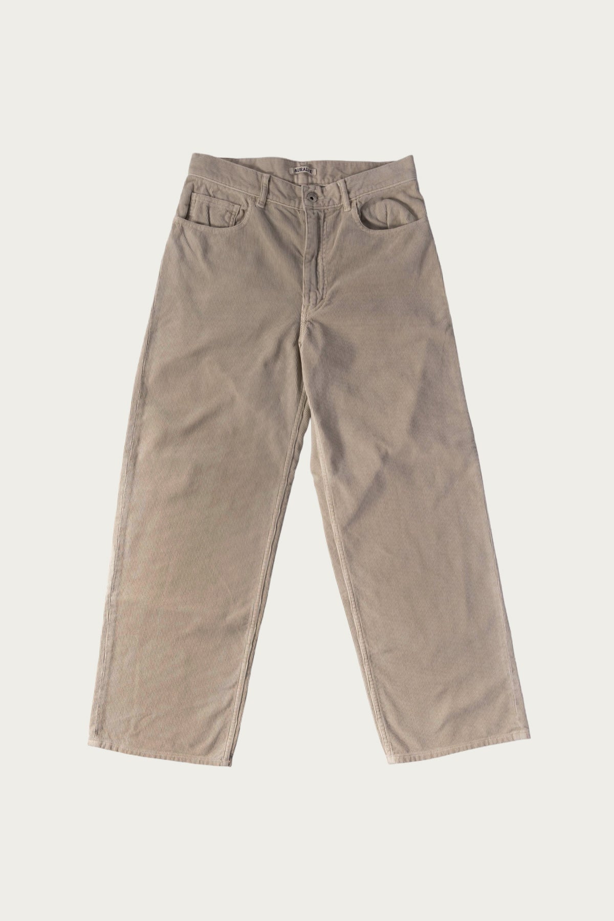 Auralee - Garment-Dyed Finx Corduroy 5P Wide Pants - White Khaki - Canoe Club