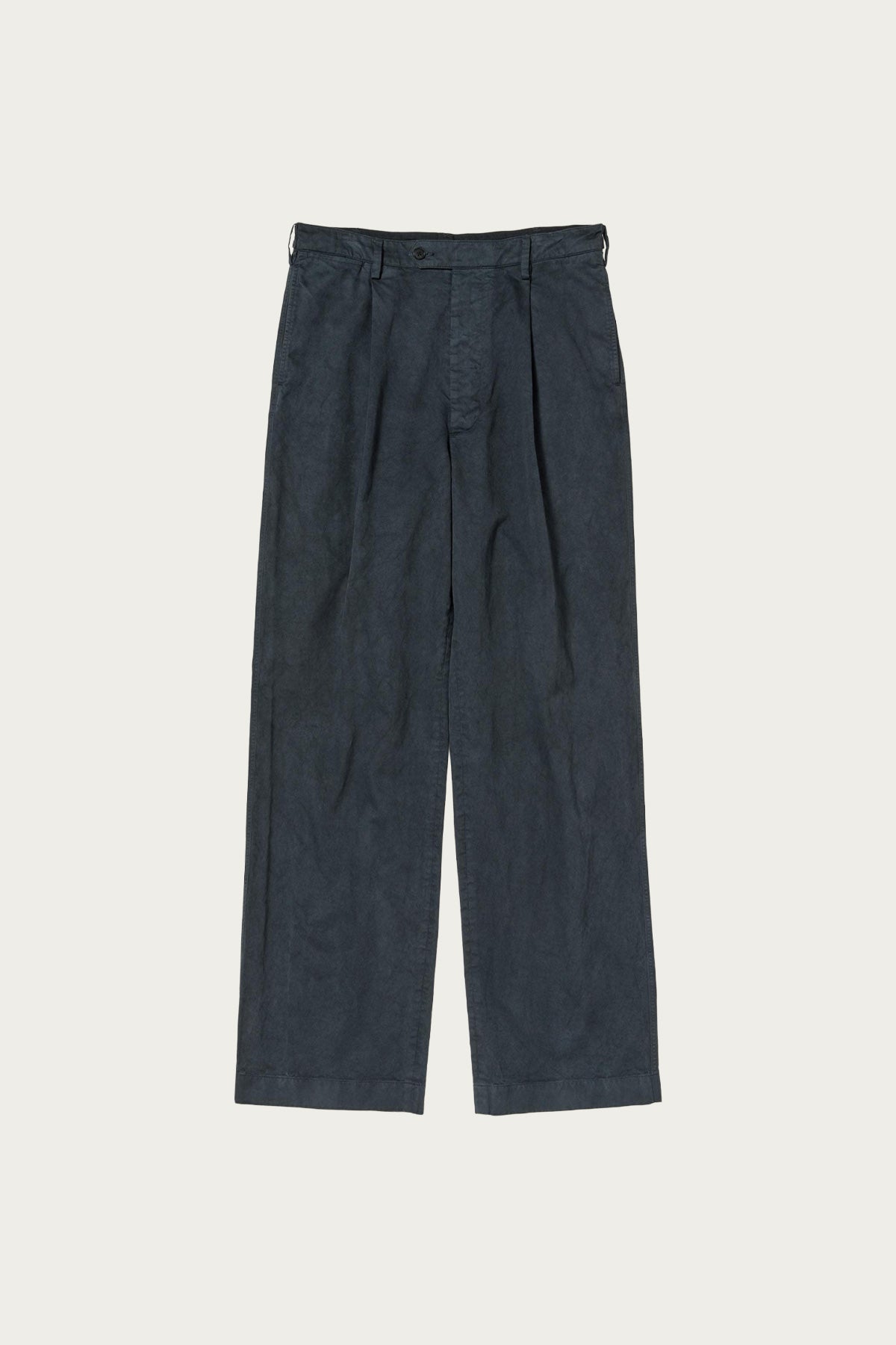 Auralee - Garment-Dyed Finx Light Chino One-Tuck Wide Pants - Black - Canoe Club