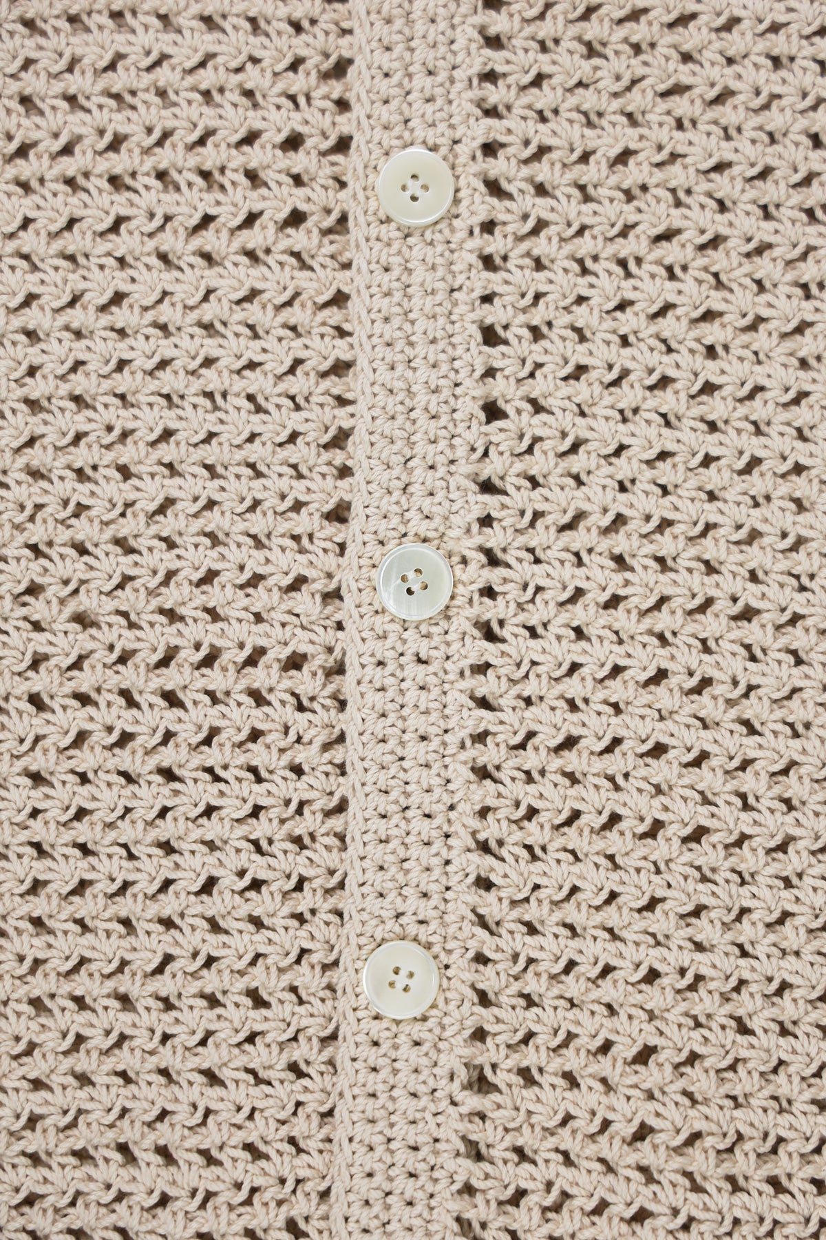 Auralee - Hand Crochet Knit Half Sleeved Shirt - Ivory - Canoe Club
