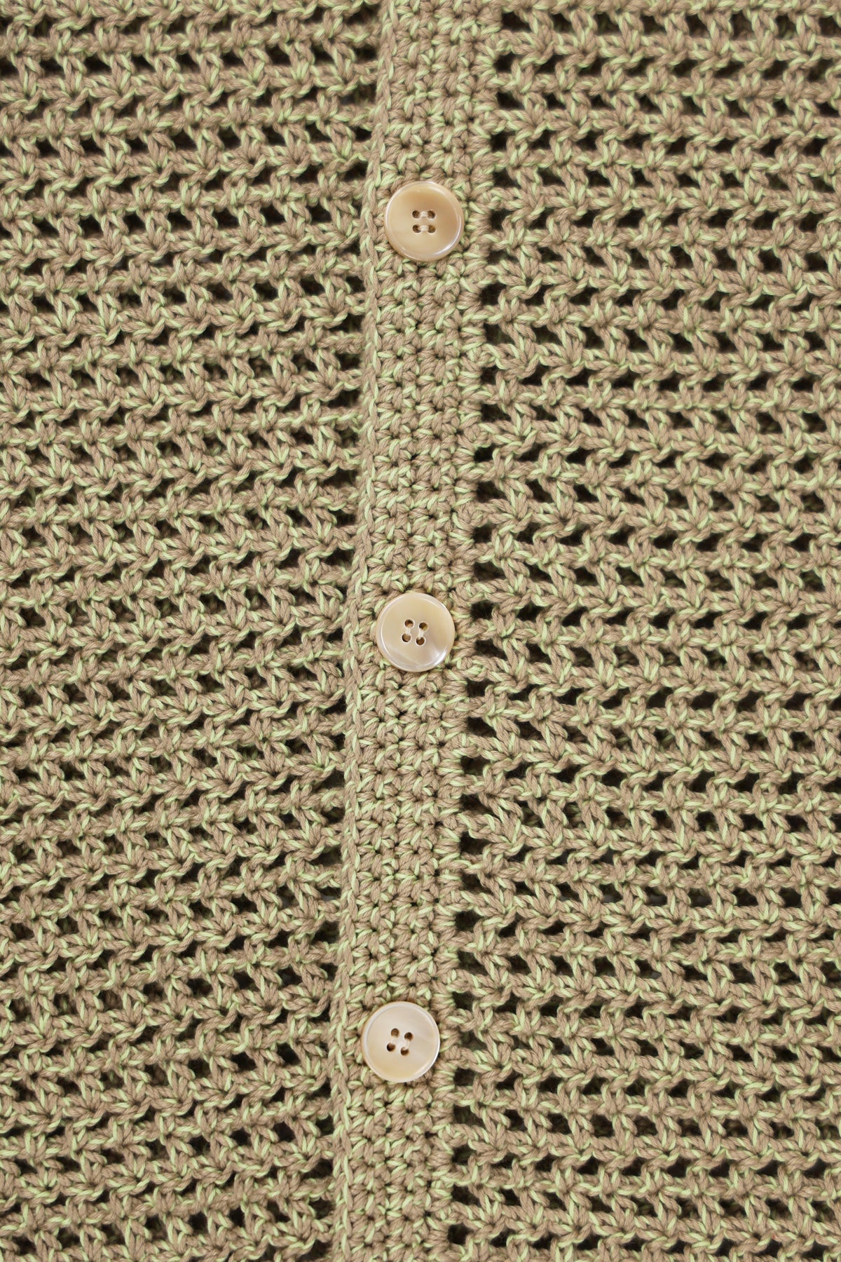 Auralee - Hand Crochet Knit Half Sleeved Shirt - Khaki Beige - Canoe Club