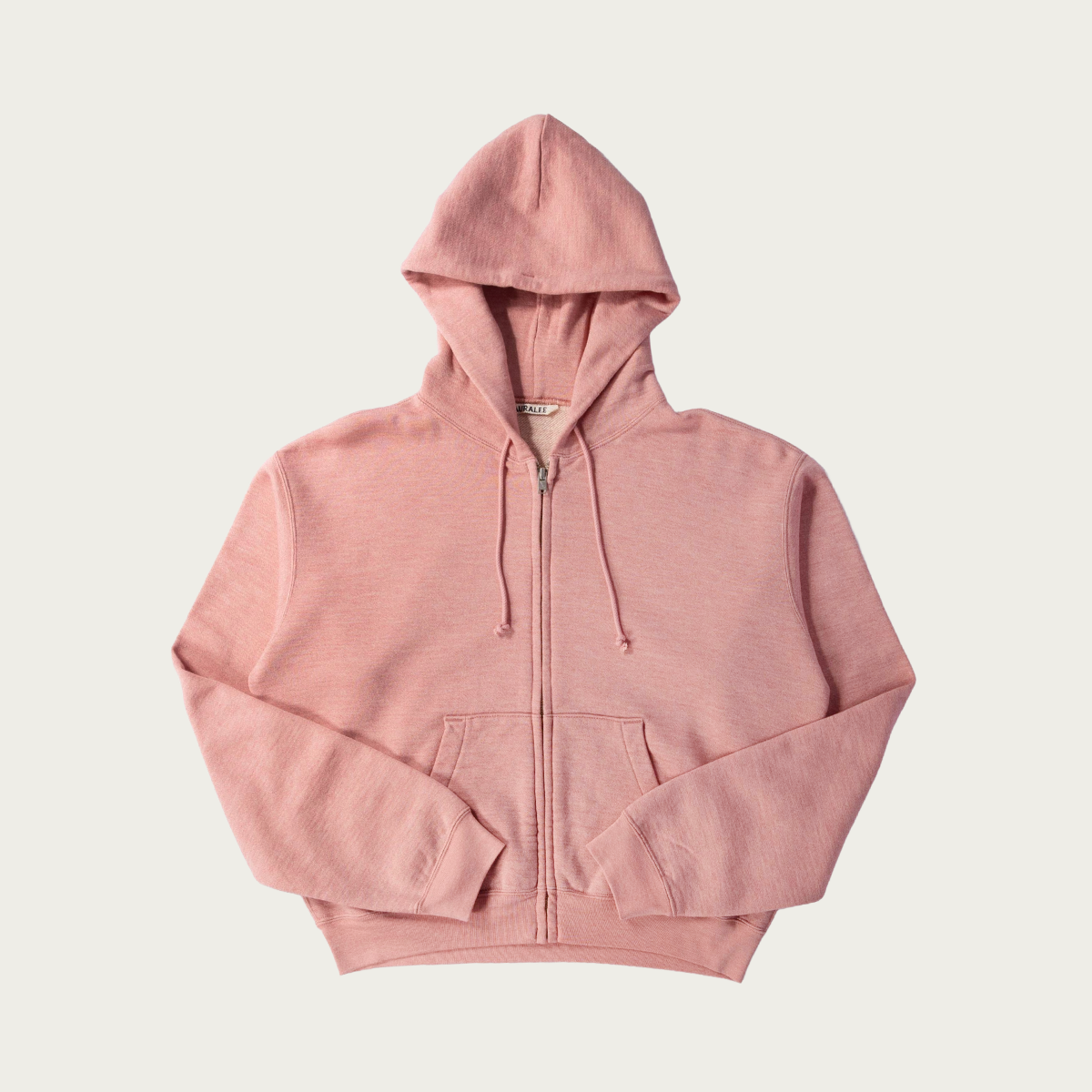 トップス AURALEE HIGH TWIST LIGHT SWEAT ZIP PARKA Auralee High-Twist Compact Sweat Zip Parka | Top Pink | Canoe Club