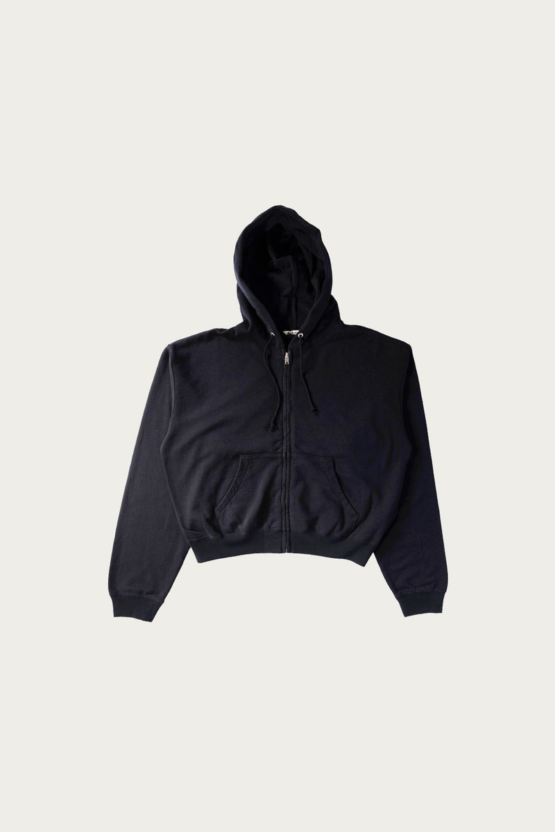 Auralee High Twist Light Sweat Zip Parka | Ink Black | Canoe Club