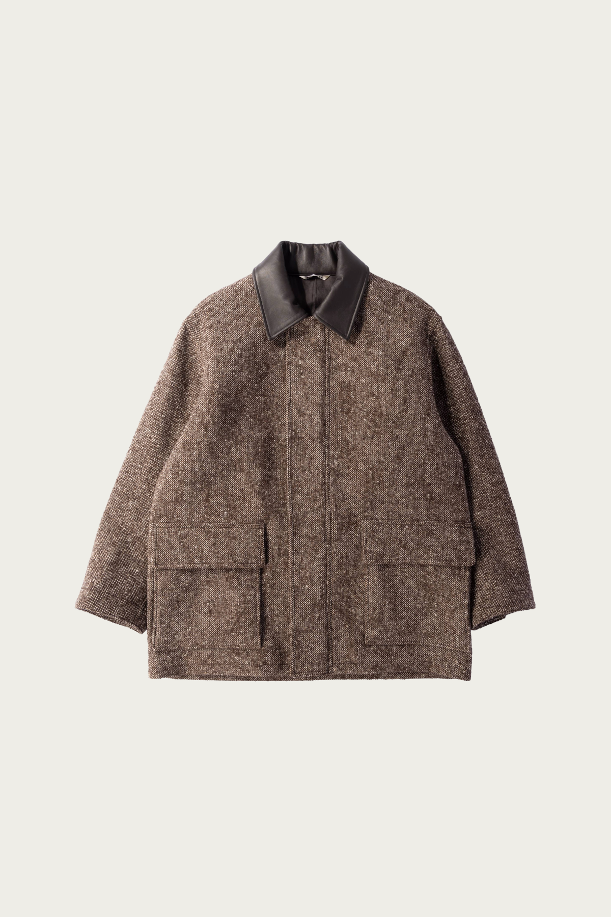 Auralee - Homespun Tweed Zip Blouson - Mix Brown - Canoe Club