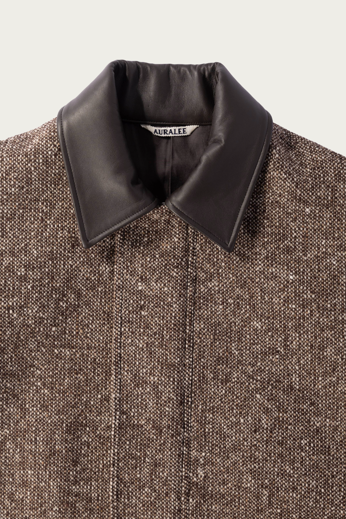 Auralee - Homespun Tweed Zip Blouson - Mix Brown - Canoe Club