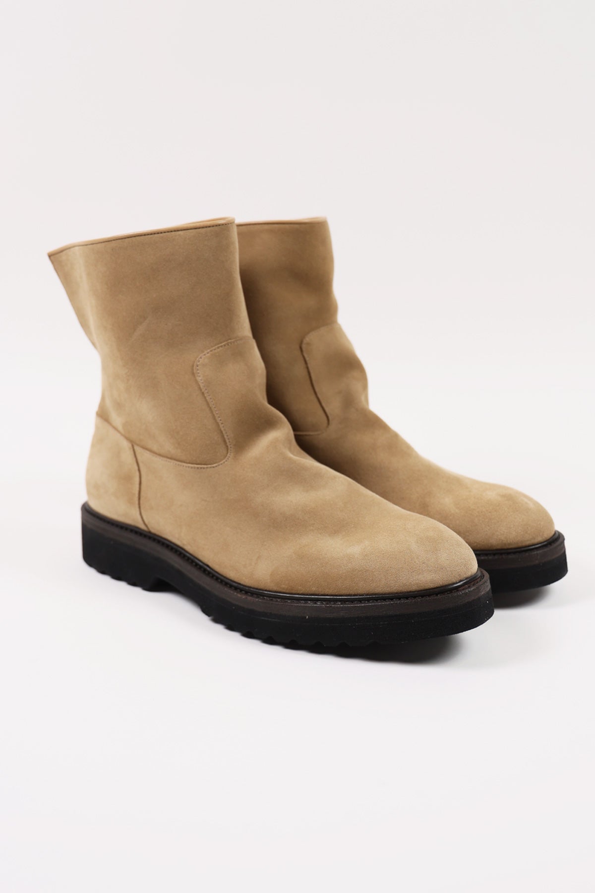 Auralee - Leather Boots - Beige Suede - Canoe Club