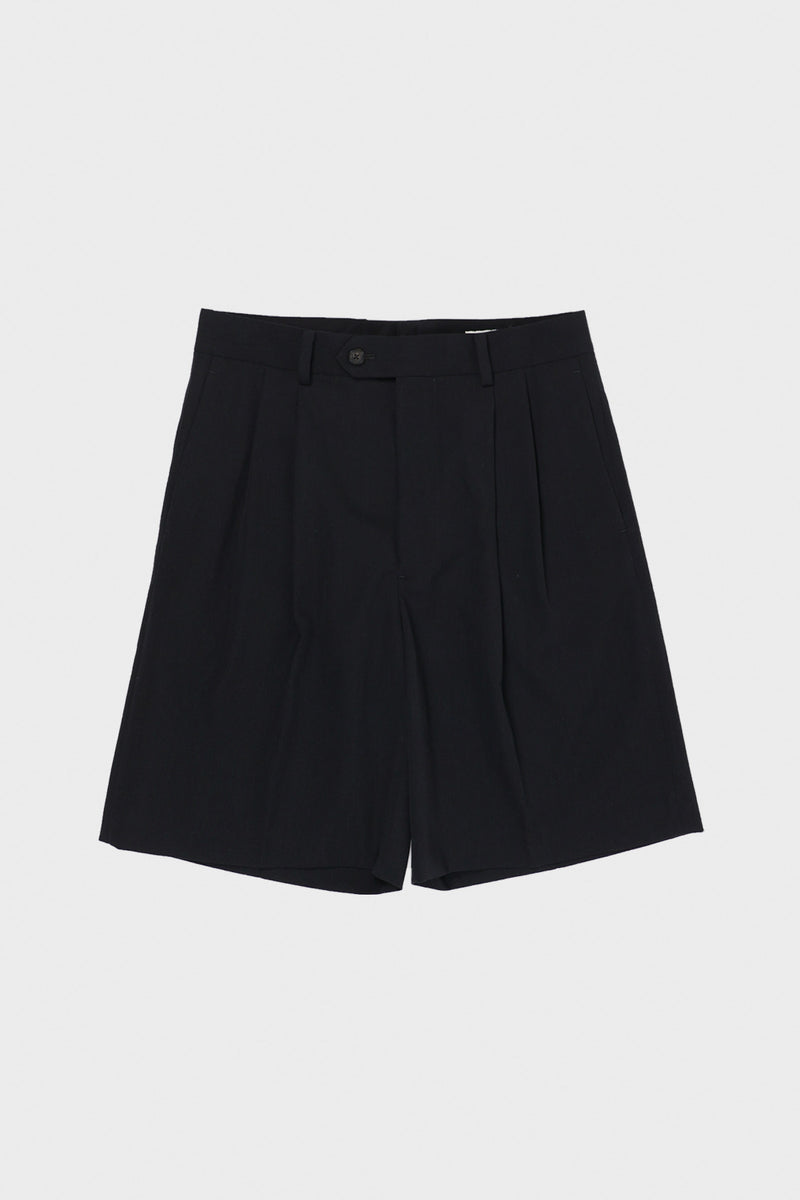 Auralee Light Wool Max Gabardine Shorts | Black | Canoe Club