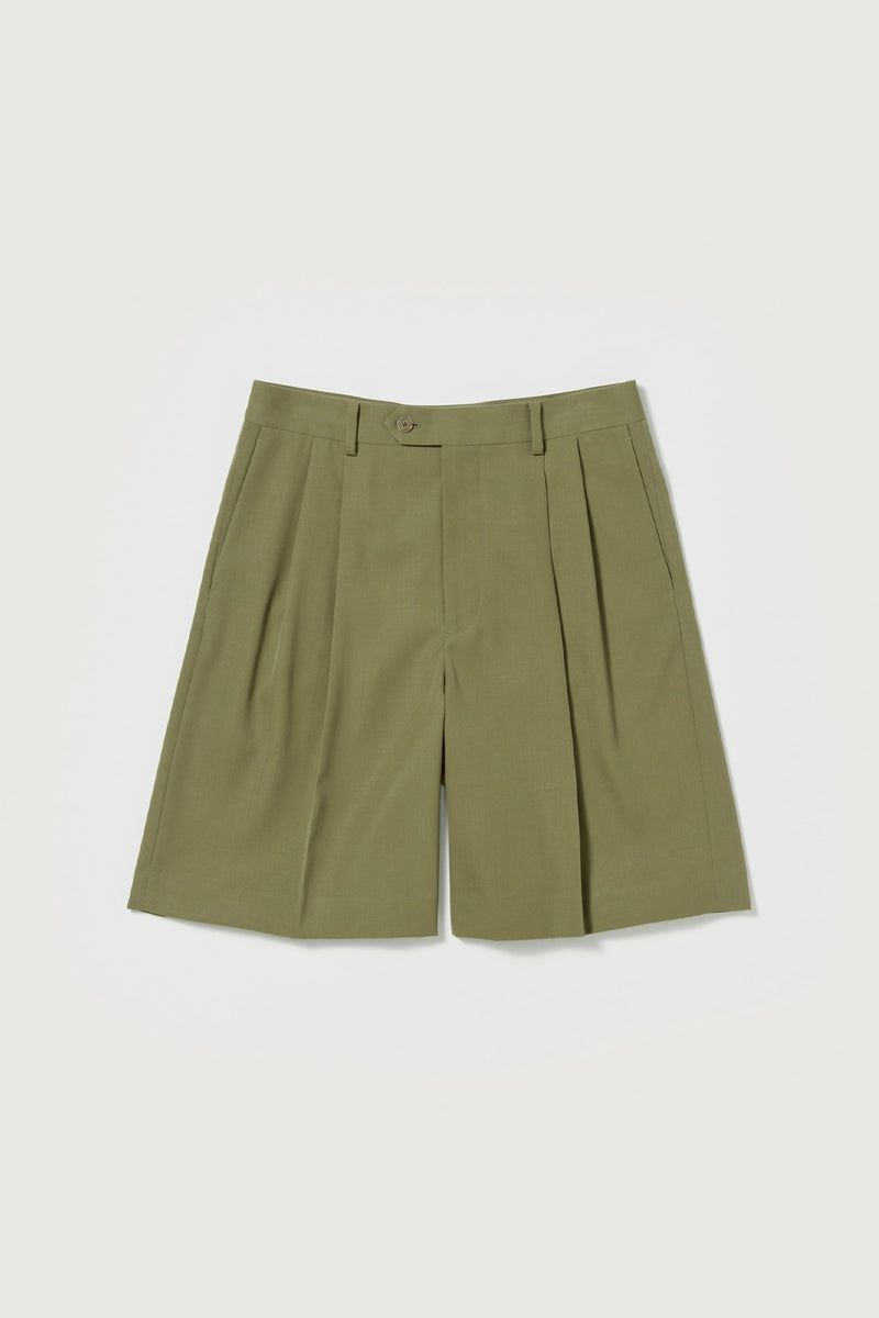 Auralee Light Wool Max Gabardine Shorts | Khaki | Canoe Club