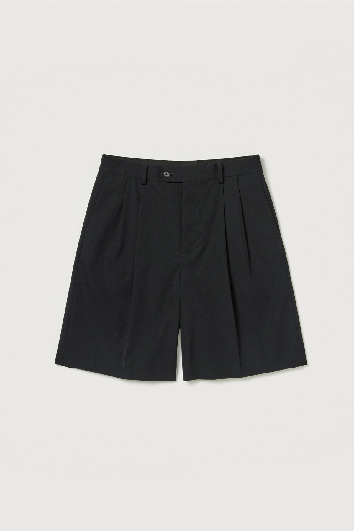 Auralee - Light Wool Max Gabardine Shorts - Top Black (old) - Canoe Club