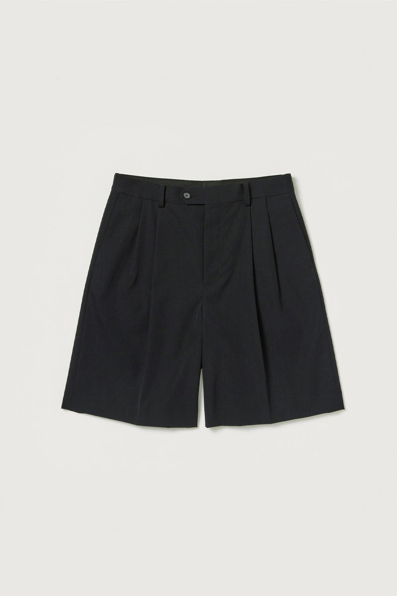 Auralee Light Wool Max Gabardine Shorts | Top Black | Canoe Club