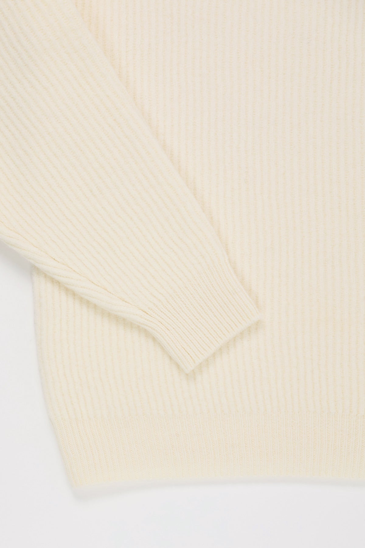 Auralee - Milled French Merino Rib Knit Turtle - Ivory White - Canoe Club