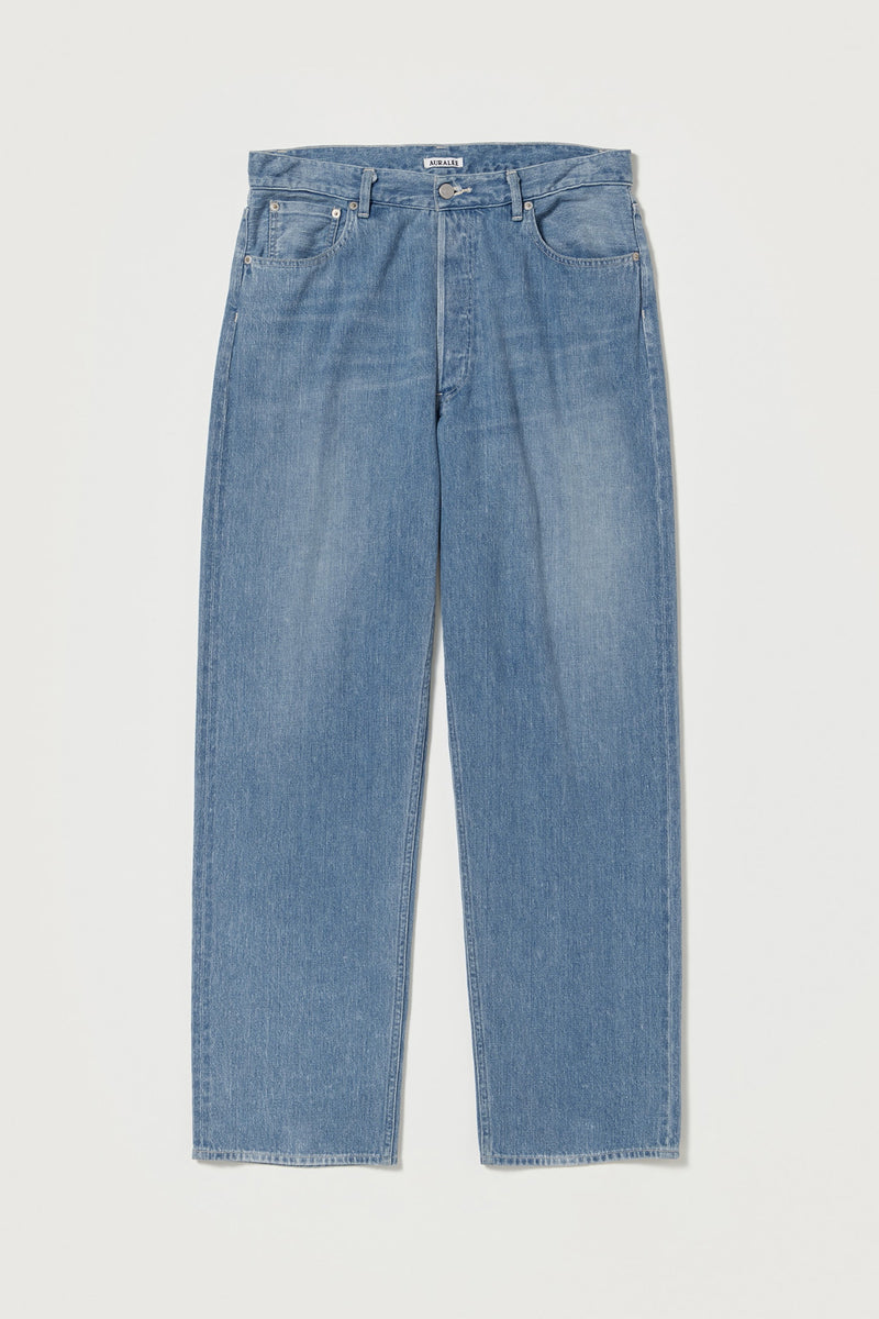 Auralee Selvedge Faded Light Denim Wide Pants | Light Indigo | Canoe Club