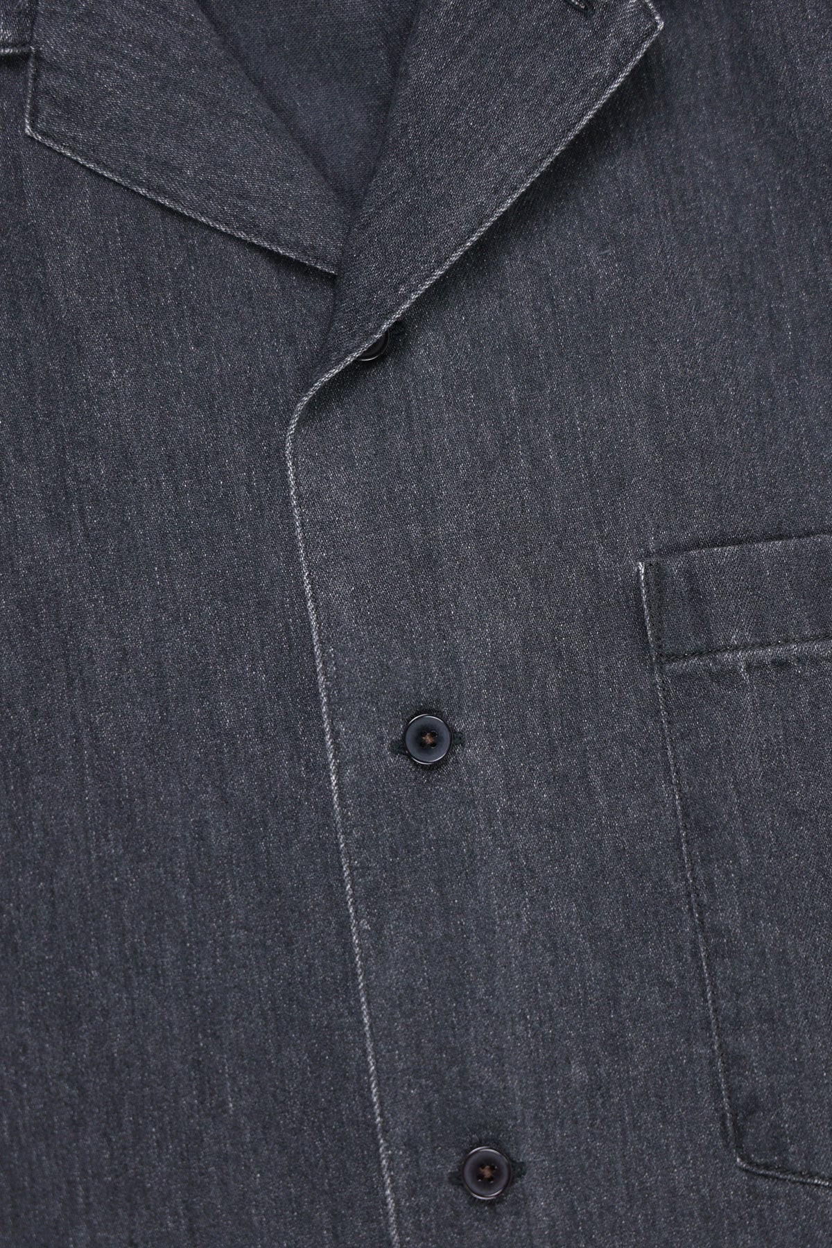 Auralee - Selvedge Super Light Denim Half Sleeved Shirt - Washed Black - Canoe Club