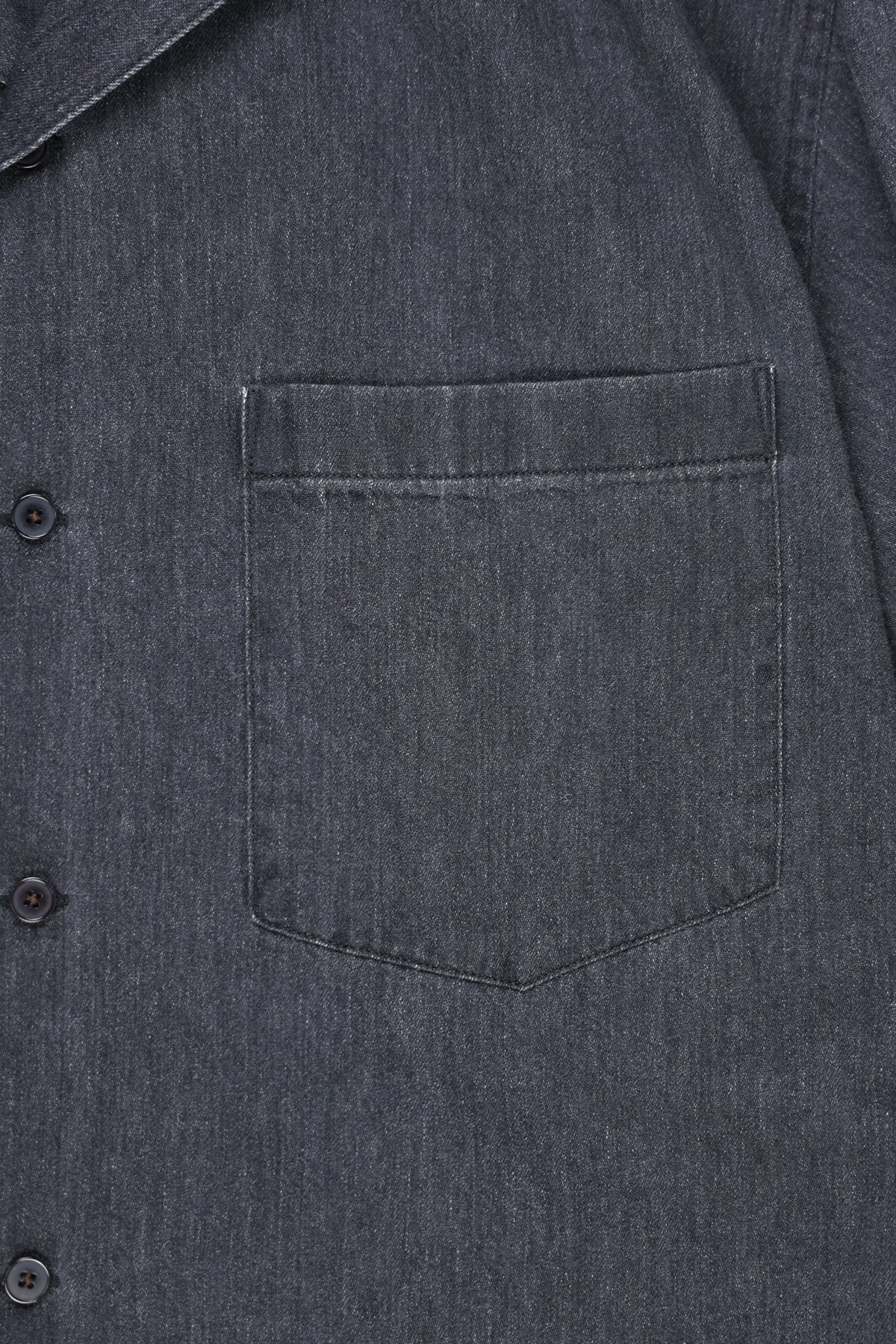 Auralee - Selvedge Super Light Denim Half Sleeved Shirt - Washed Black - Canoe Club