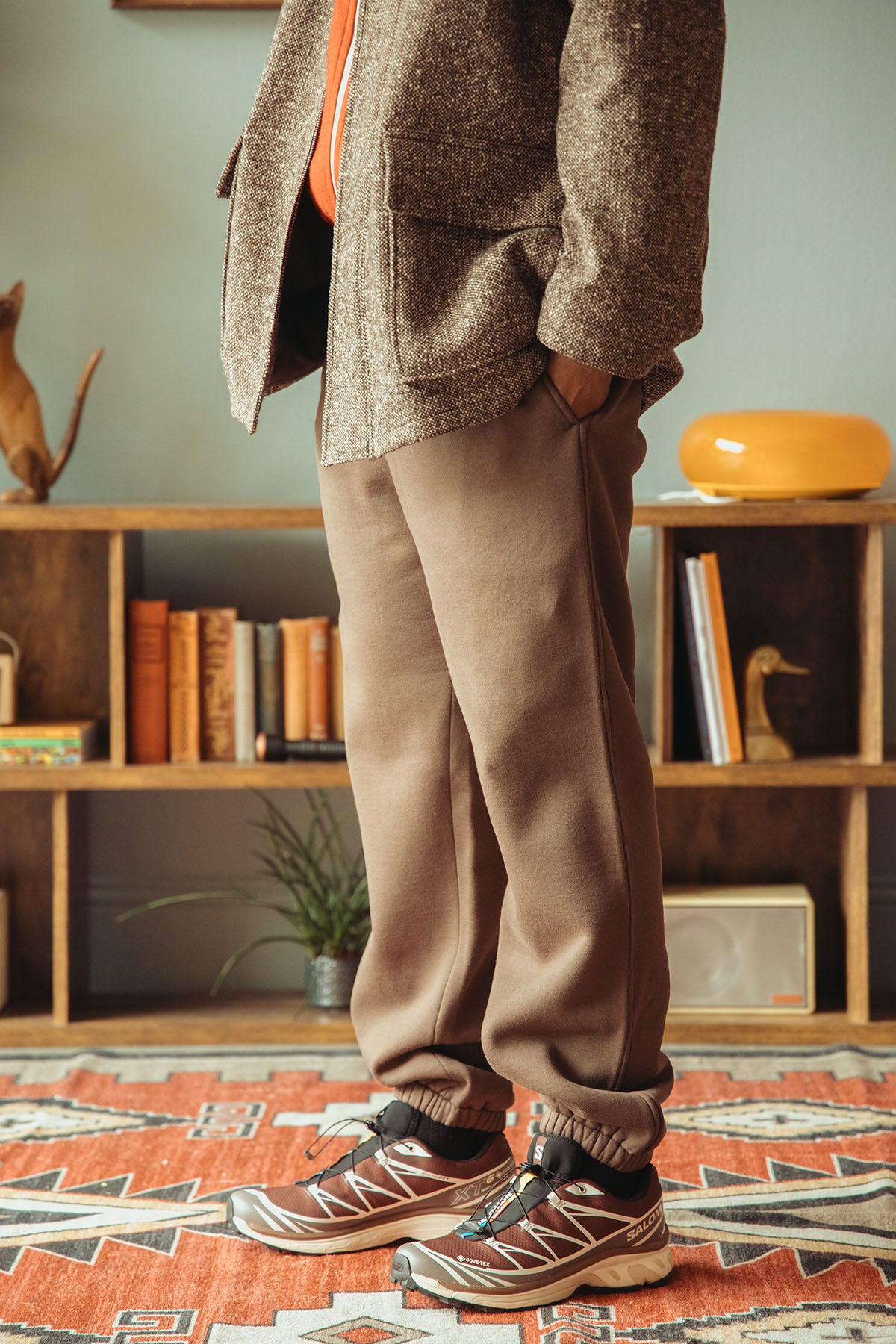 Auralee - Smooth Soft Sweat Pants - Dark Brown - Canoe Club